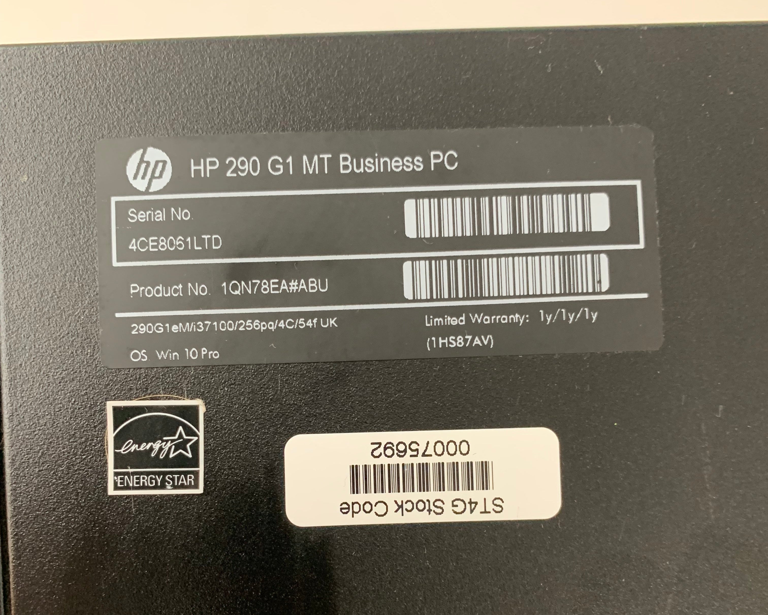 HP 290 G1 MT Desktop PC | i3 7th Gen | 8GB RAM | 480GB SSD | W11 Pro
