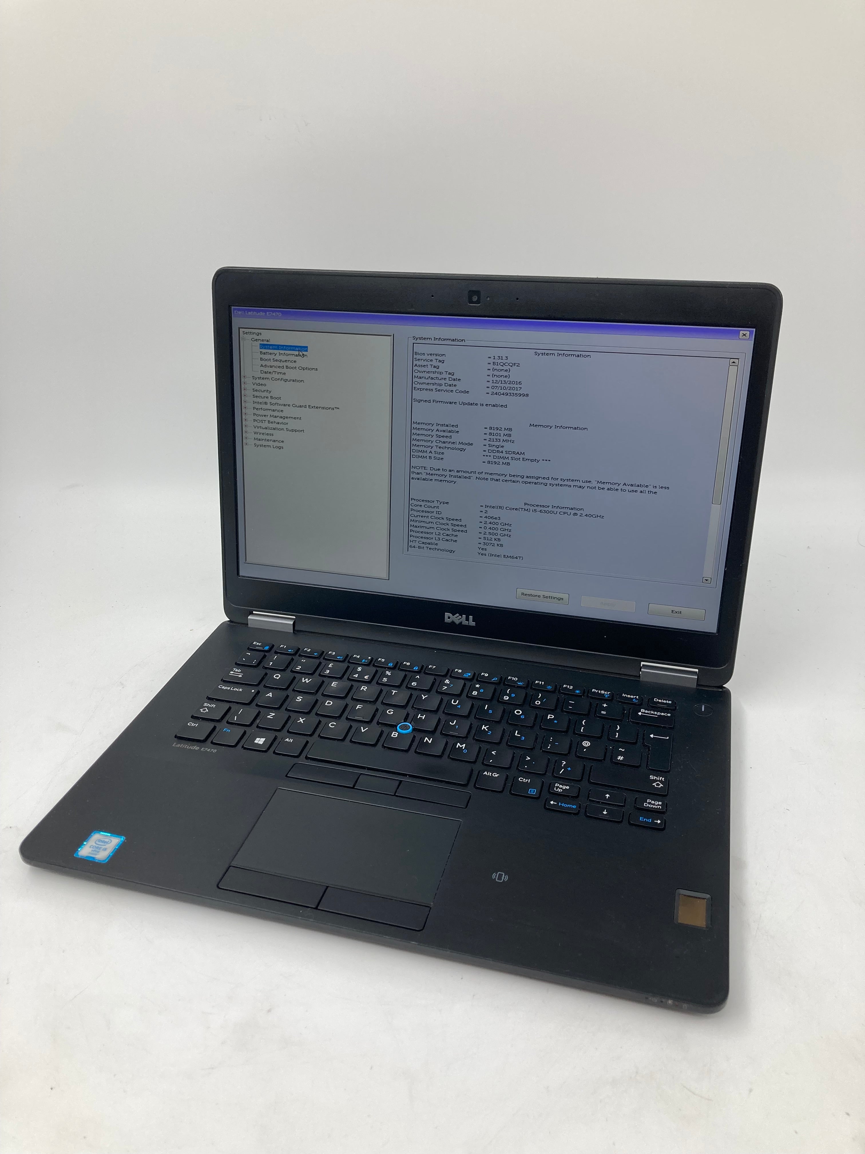 Dell Laptop Latitude E7470 14" i5 6th Gen 8GB RAM 256GB SSD No OS