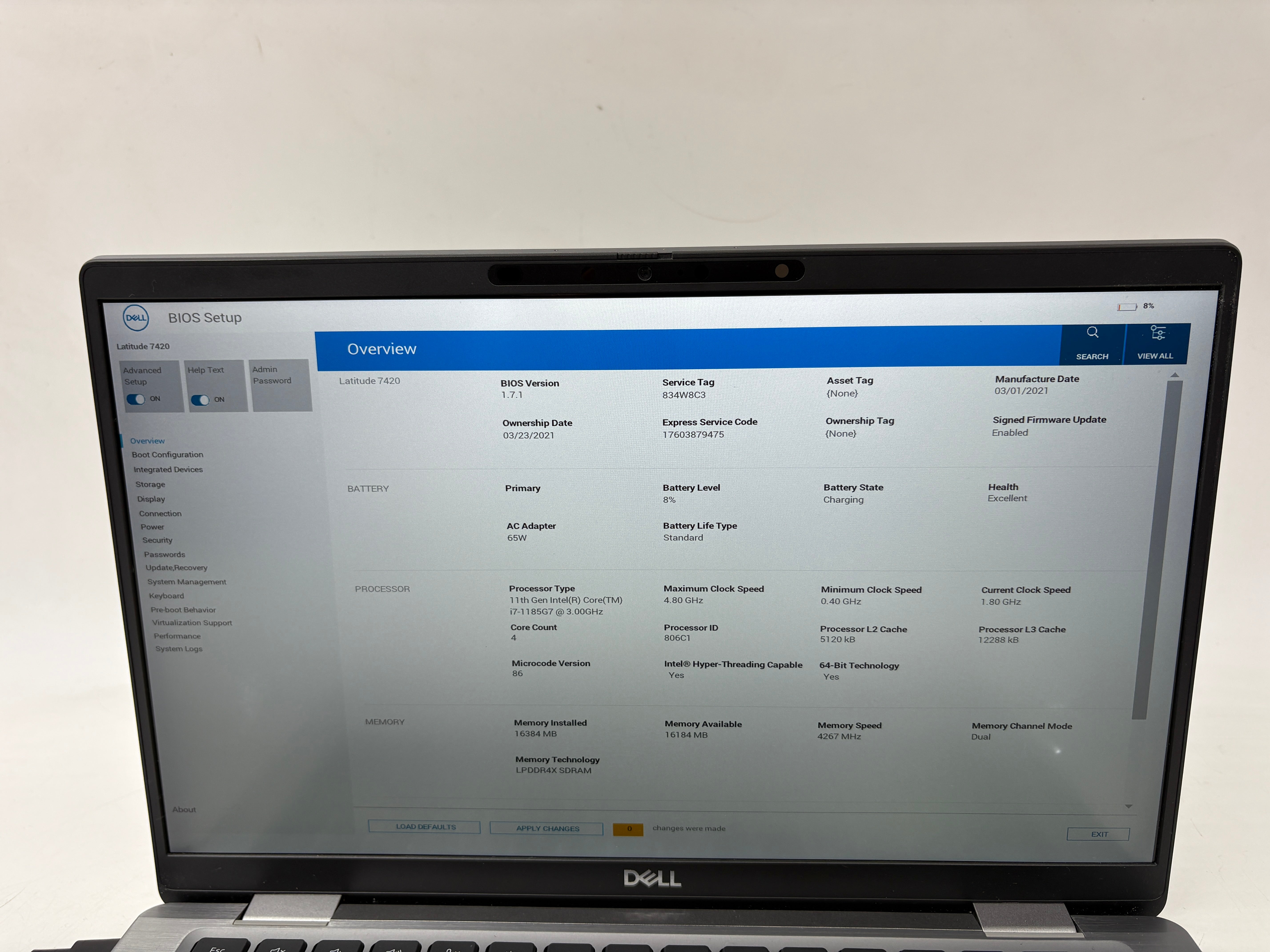 Dell Laptop Latitude 7420 14" Screen i7 11th Gen 16GB RAM 512GB SSD W11