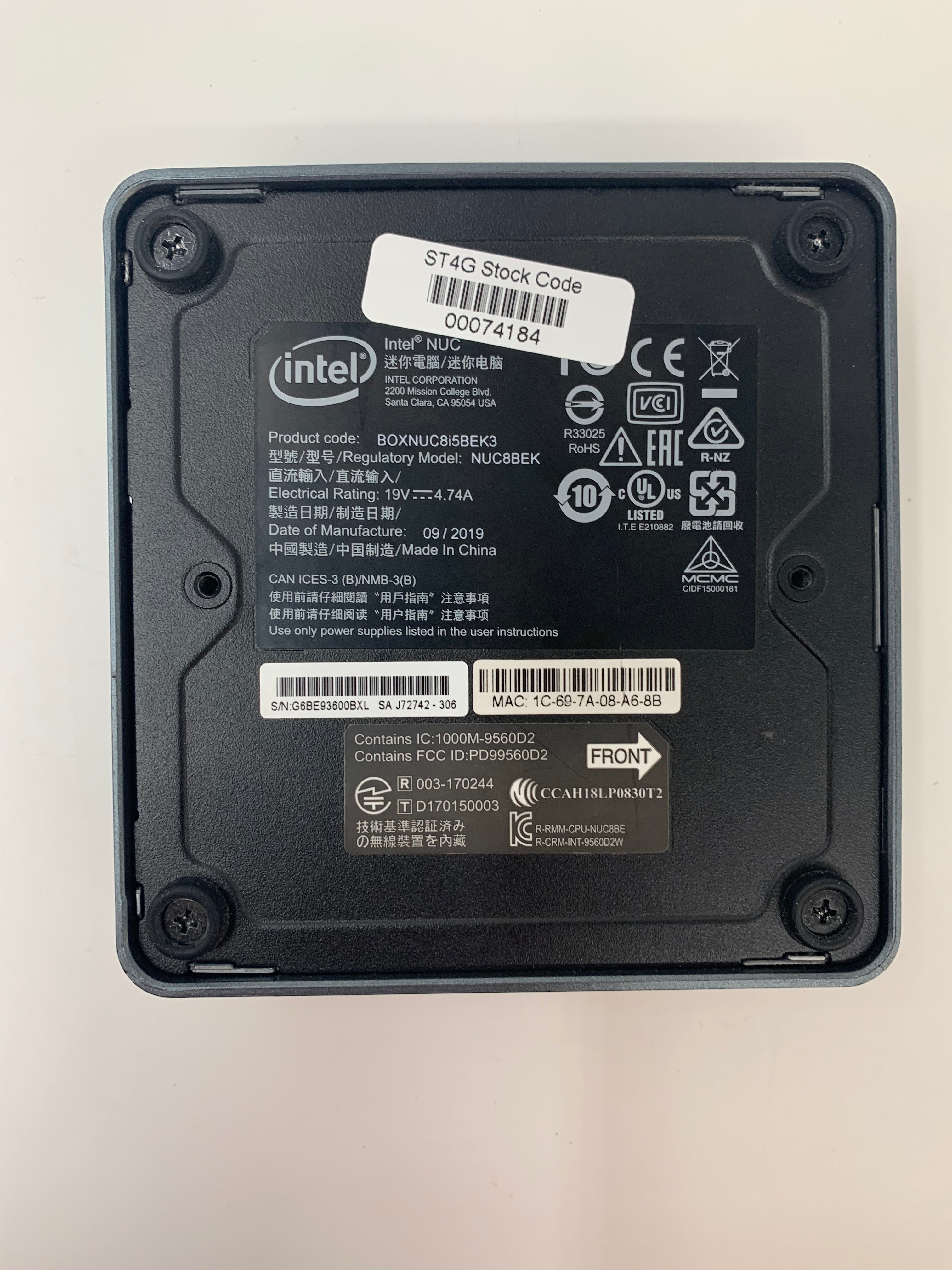 Intel NUC8BEK Mini PC | i5 8th Gen | 16GB RAM | 256GB SSD | W11 Pro