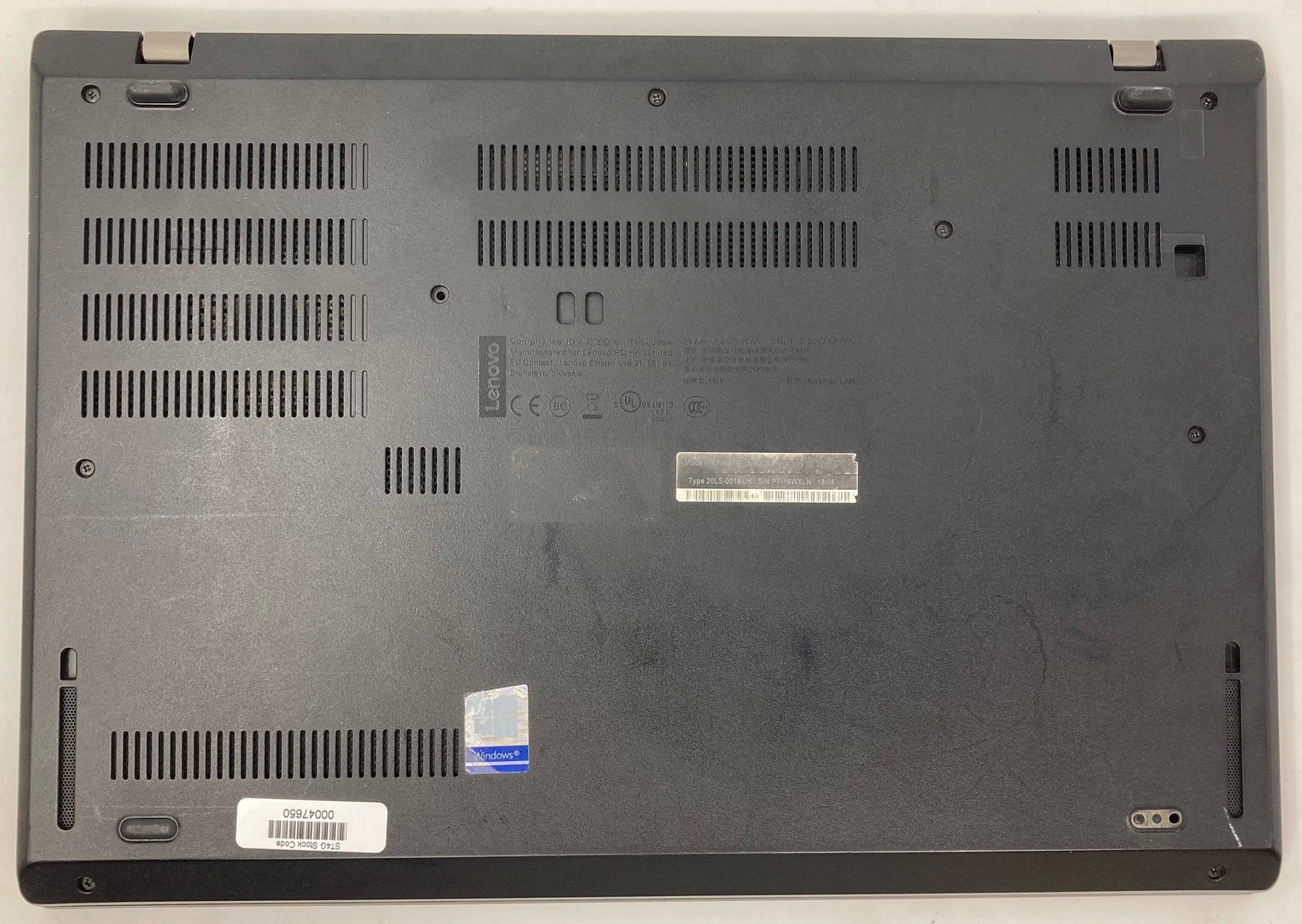Lenovo Laptop ThinkPad L480 14" i5 8th Gen 16GB RAM No SSD No OS