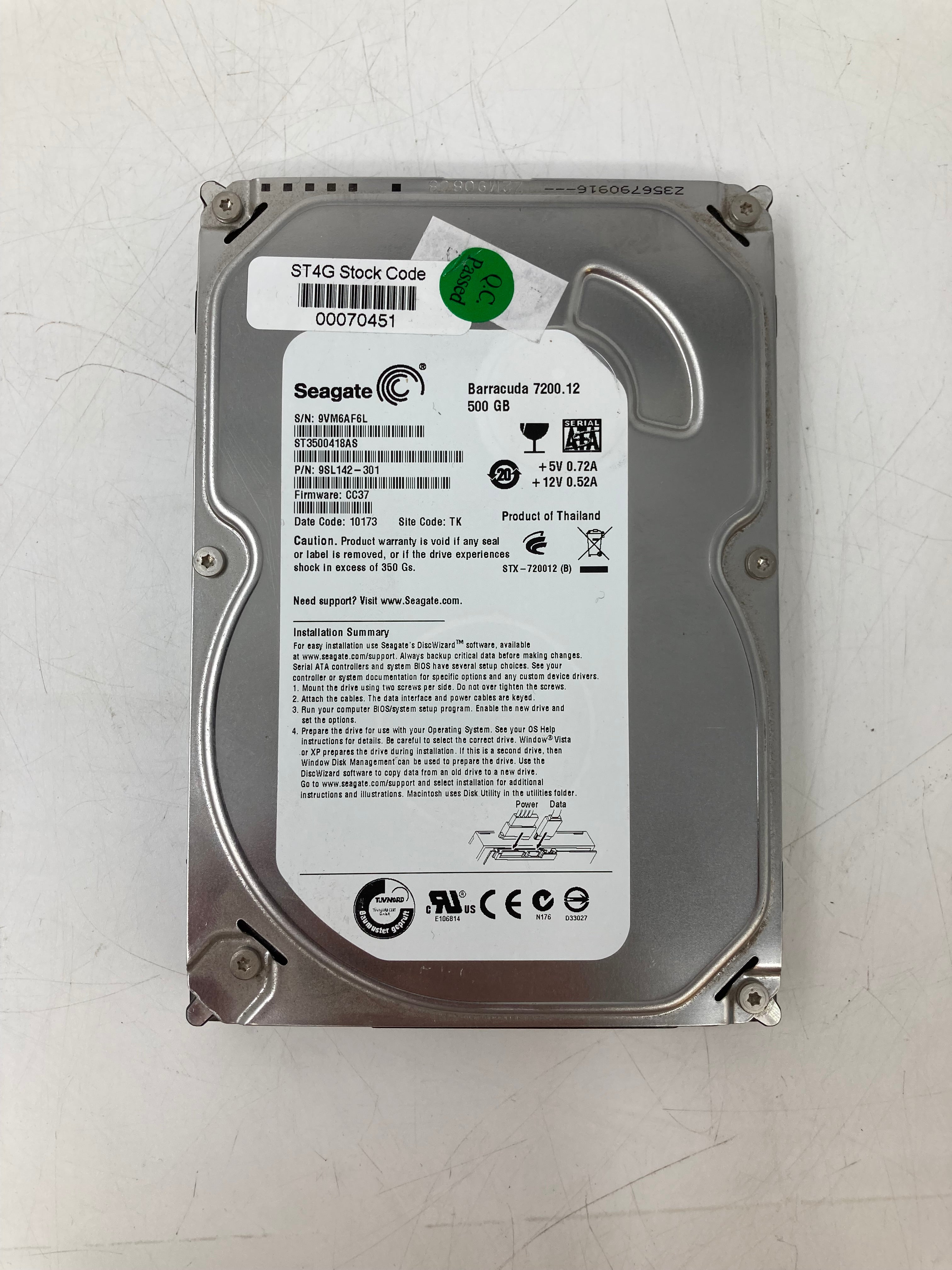 Seagate HDD | 500GB | 3.5 inch | SATA | MIXED MODELS | 7.2K RPM | 6Gbps | Batch of 20