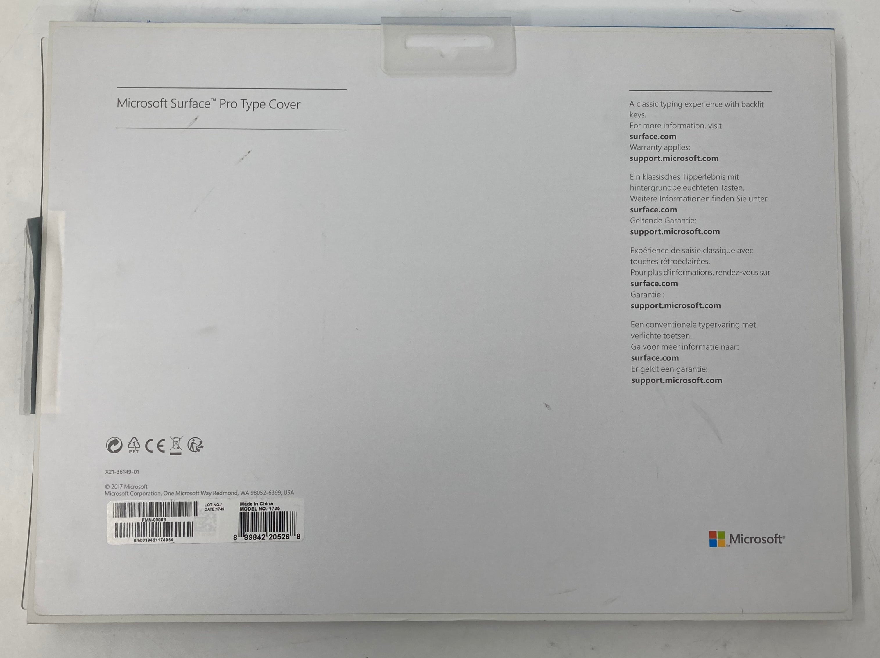 New Open Box Microsoft Surface Pro Type Keyboard Cover FMN-00007 Batch of 5