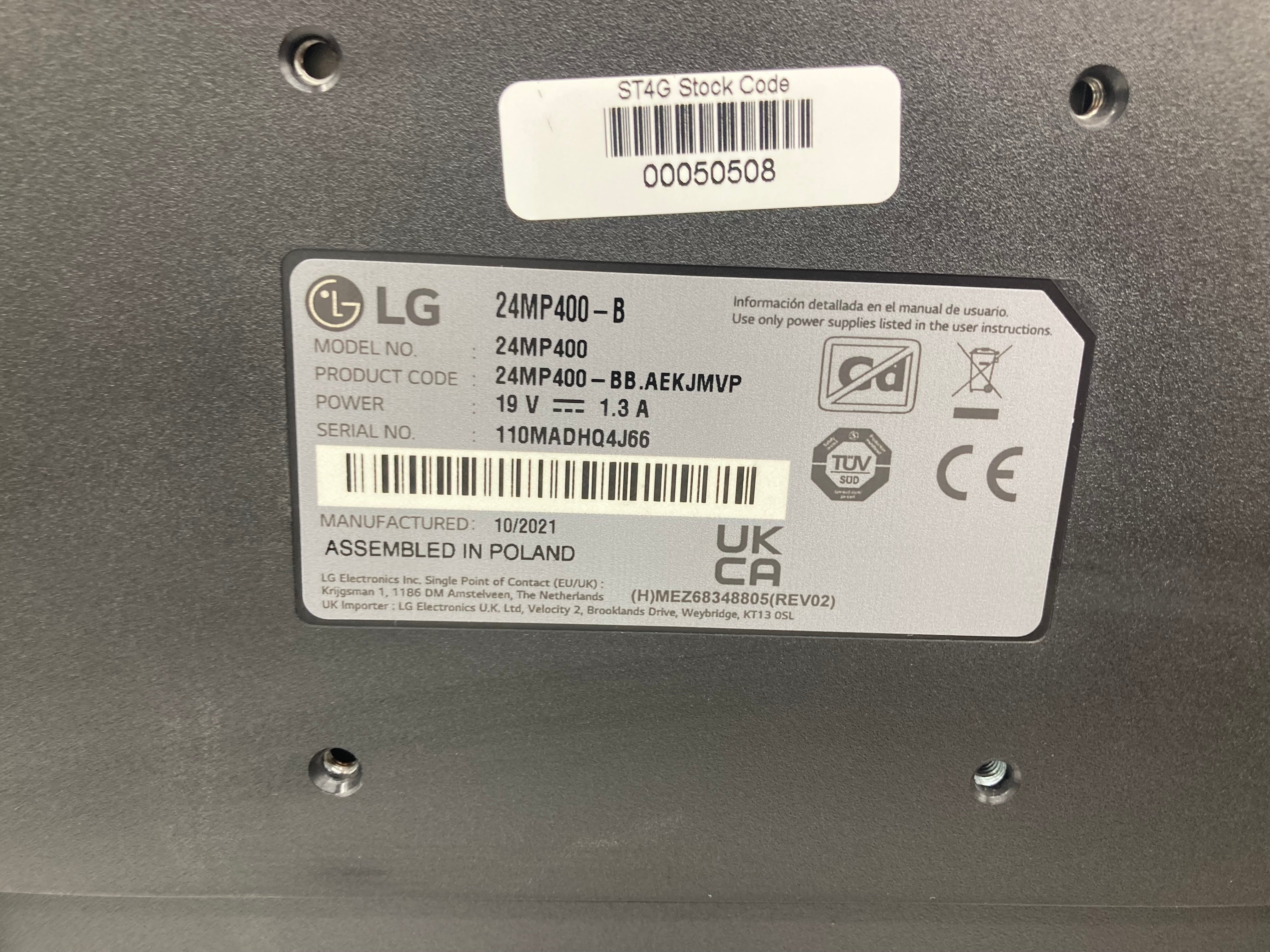 LG 24MP400 24" LCD Monitor DVI VGA HDMI