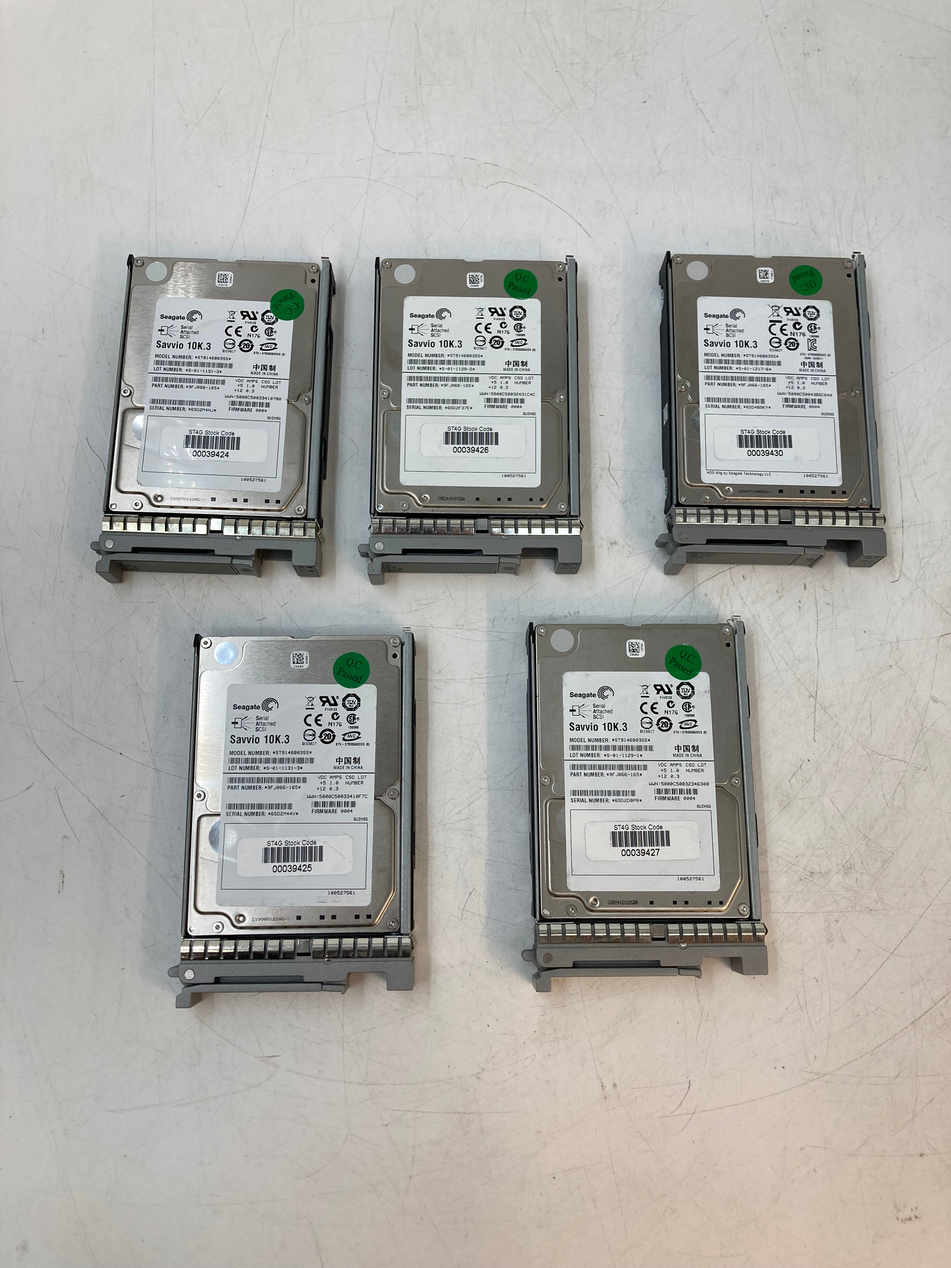 Seagate | 5 x 146GB | 2.5 inch | SAS | ST9146803SS | 10K RPM | 6Gbps