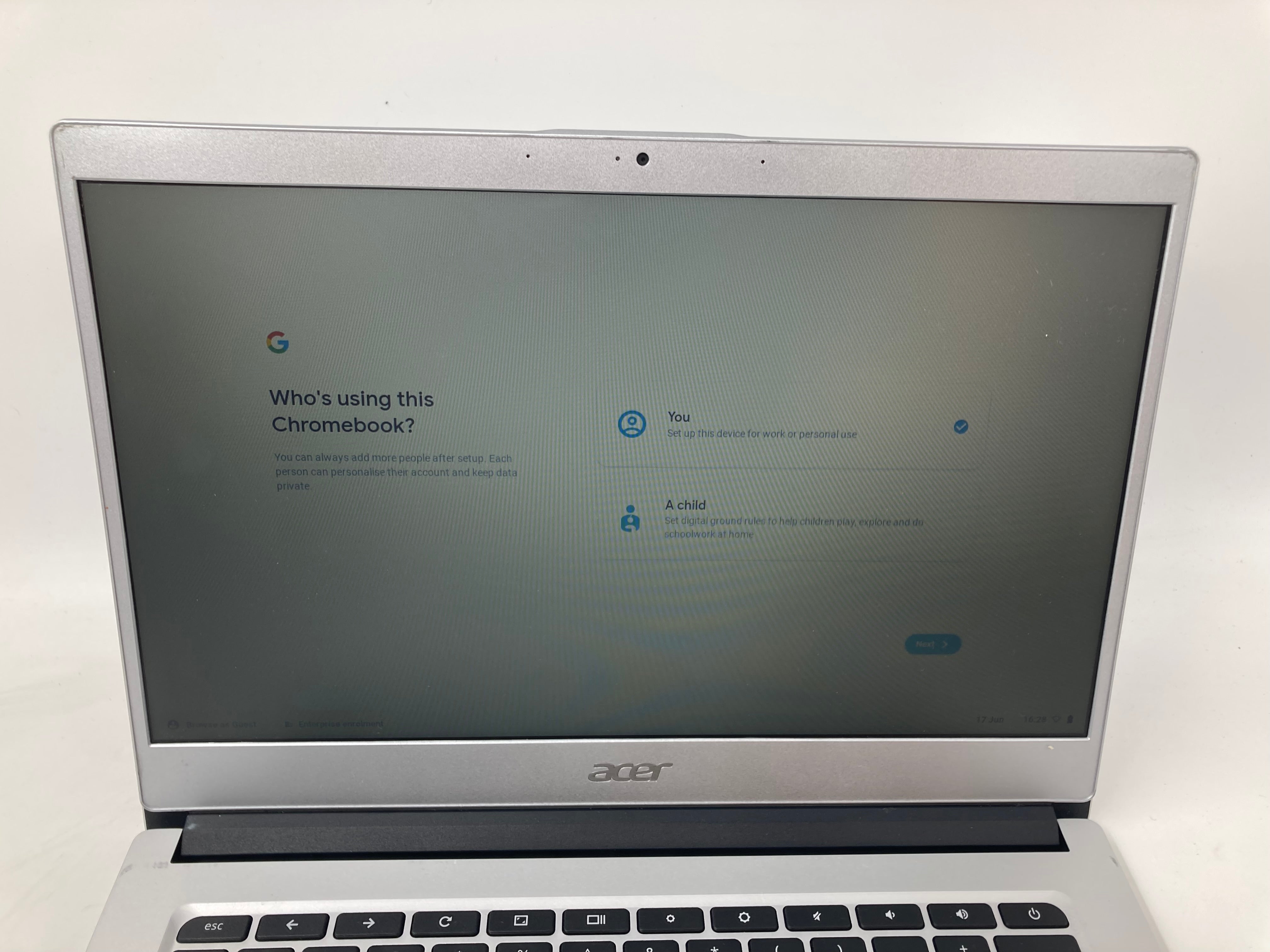 Acer ChromeBook N18Q3 14" Screen Intel Celeron N3350 4GB RAM 16GB SSD No OS