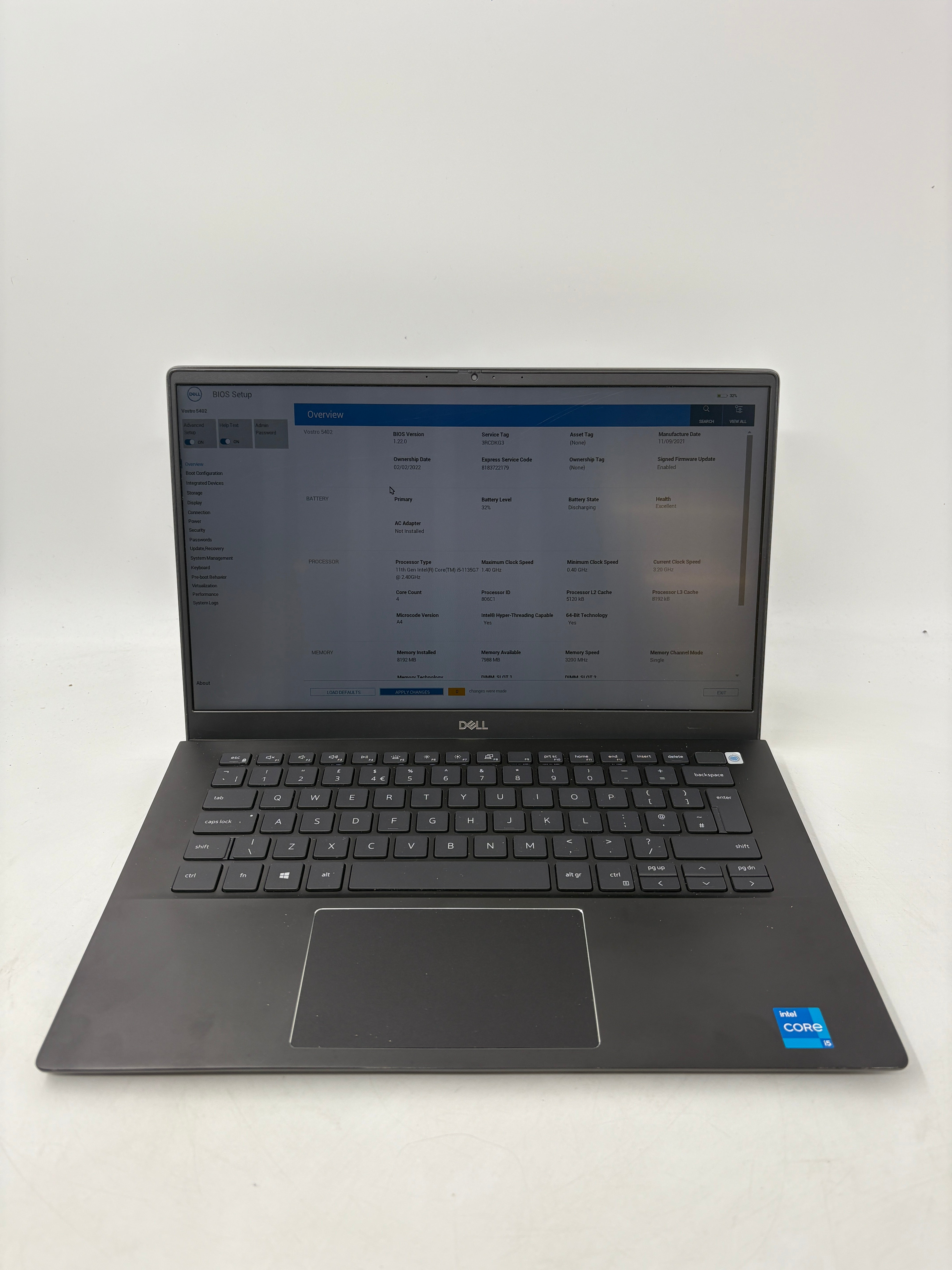 Dell Laptop Vostro 5402 14" Screen i5 11th Gen 8GB RAM 256GB SSD W11