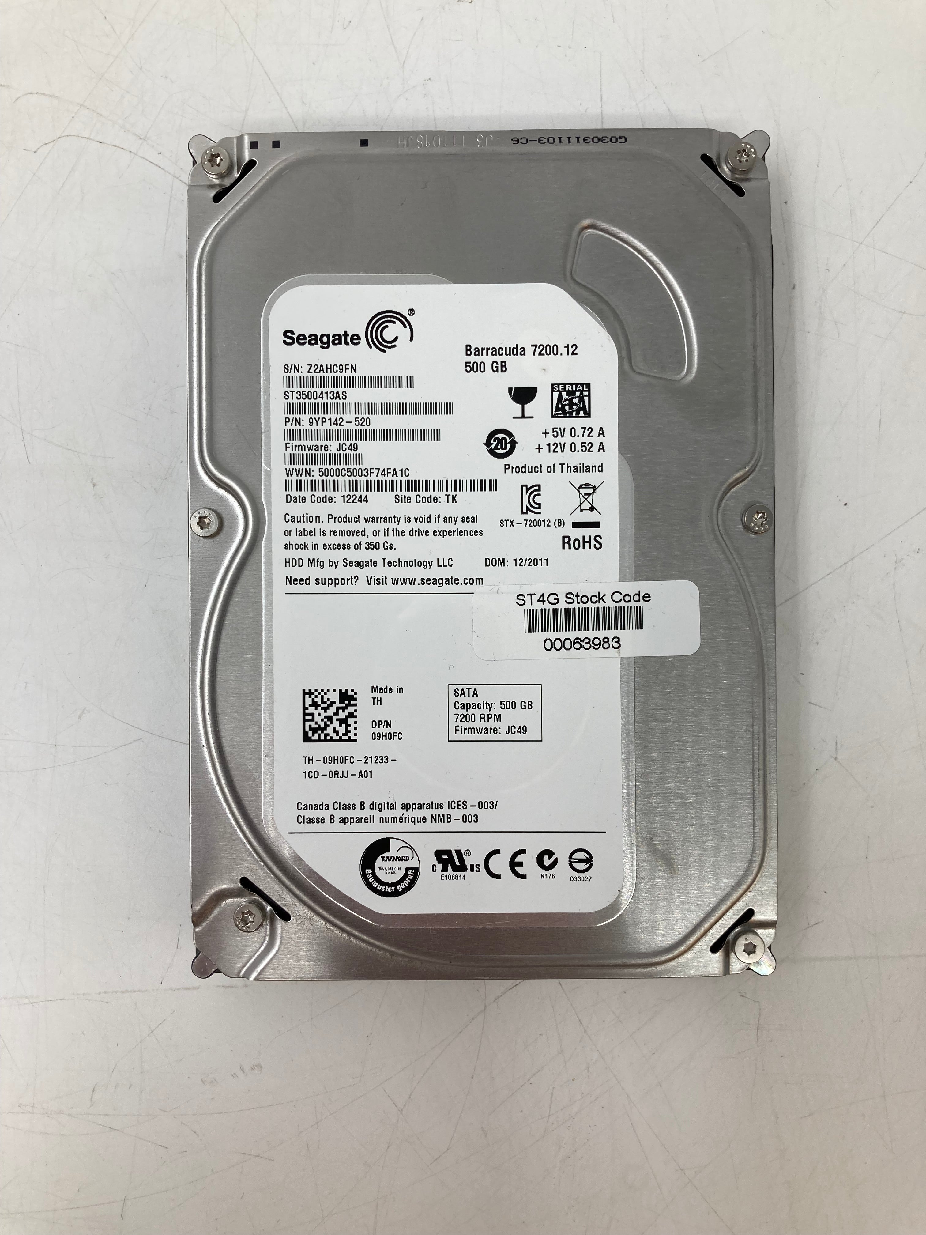 Seagate HDD | 500GB | 3.5 inch | SATA | MIXED MODELS | 7.2K RPM | 6Gbps | Batch of 20