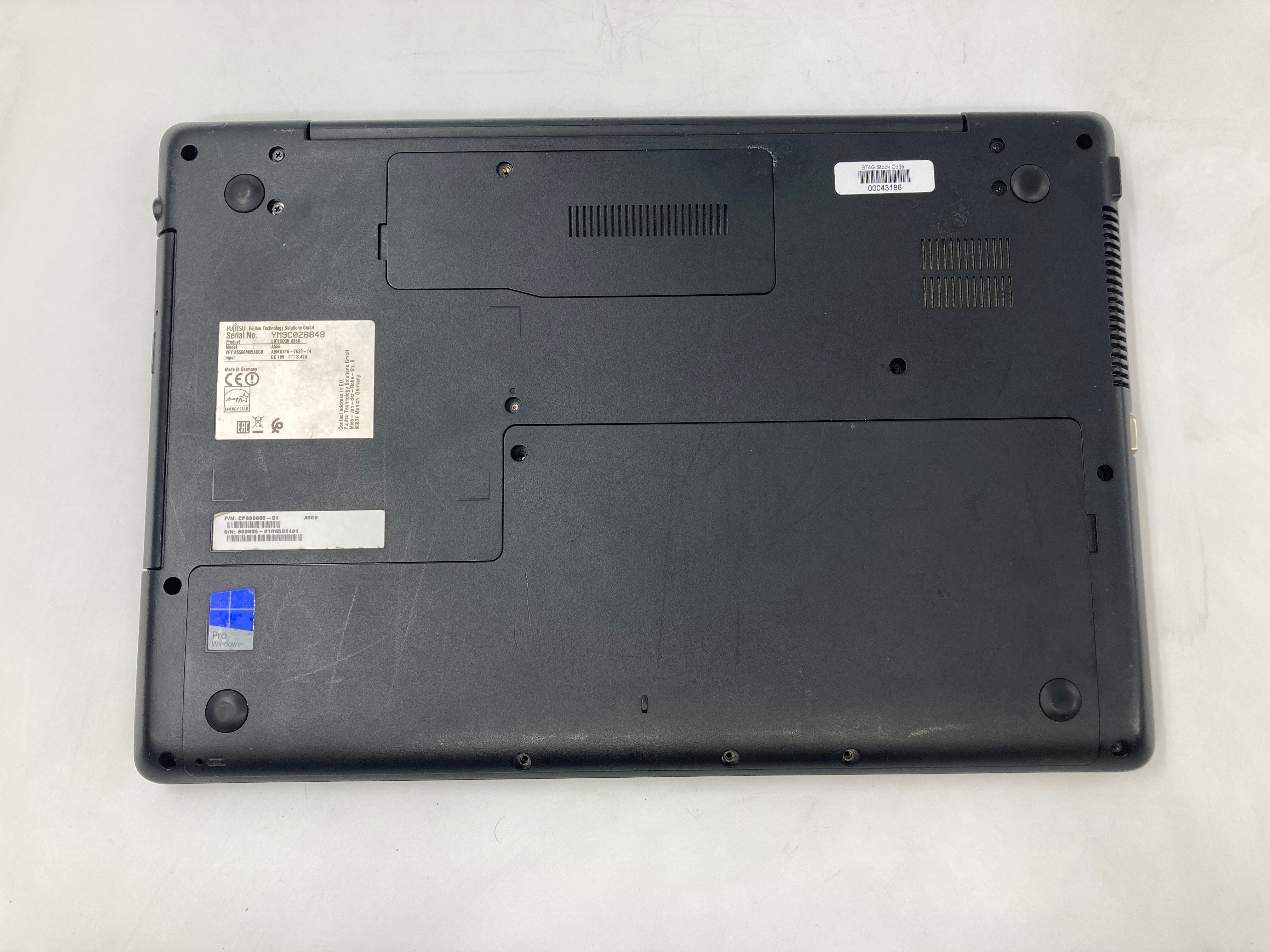Fujitsu Laptop LifeBook A556 15.6" i5 6th Gen No RAM No HDD *Spares*