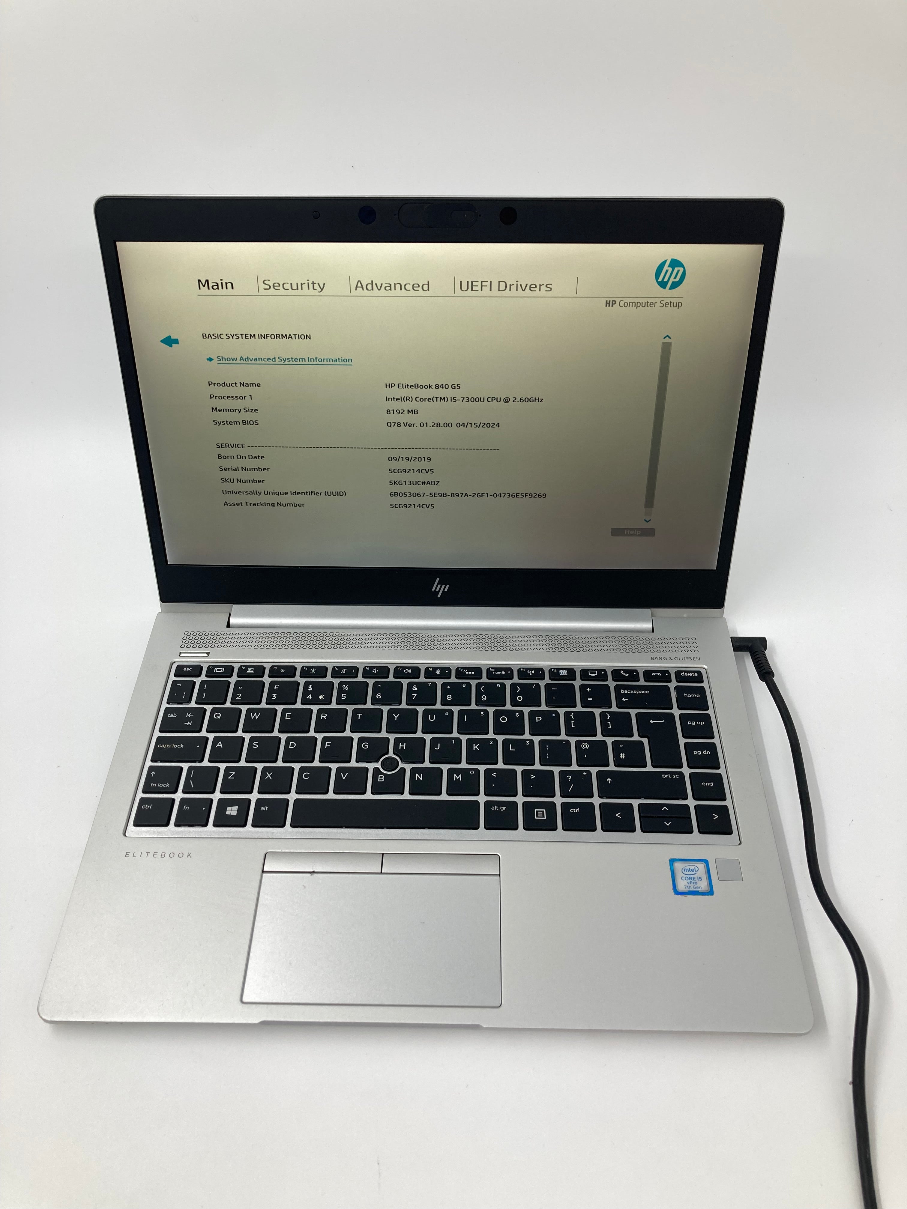 HP Laptop EliteBook 840 G5 14" i5 7th Gen 8GB RAM No HDD No OS *Spares*