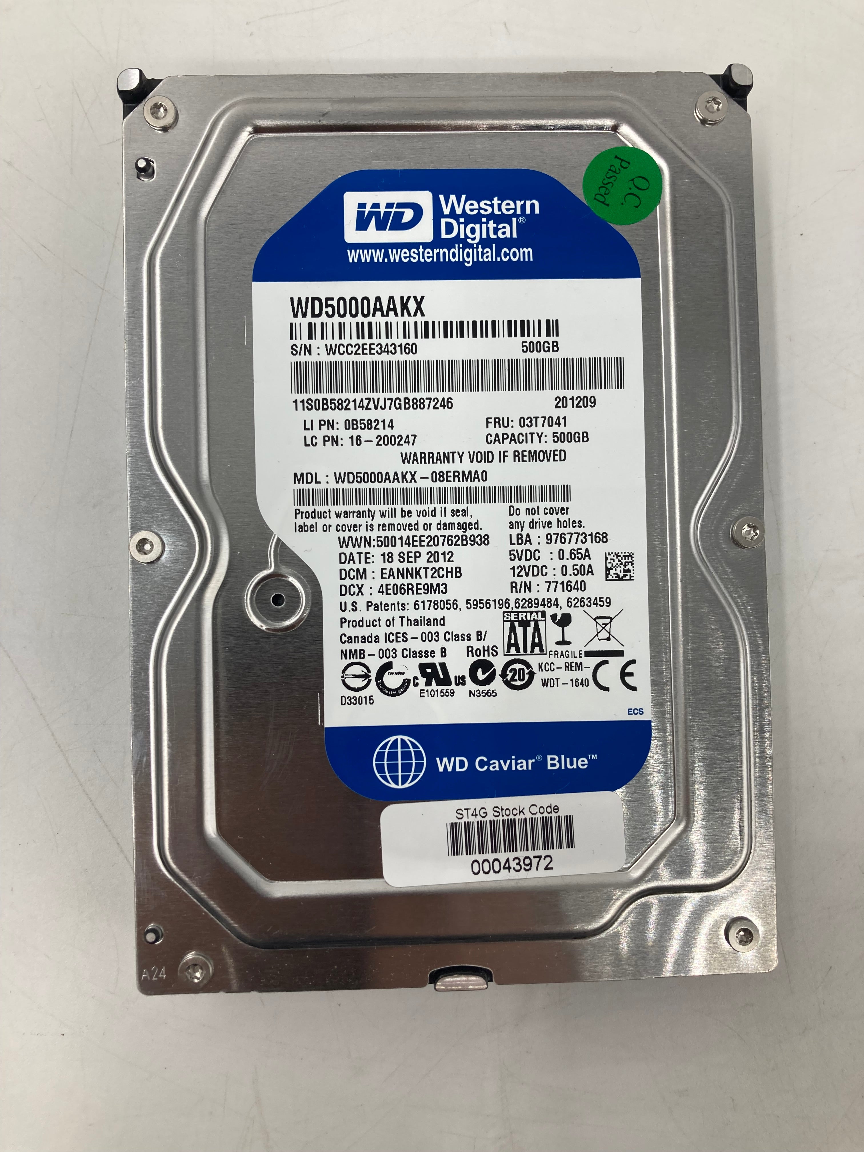 Batch of 5 3.5" 500GB SATA Hard Disk Drives - SeaGate/Western Digital
