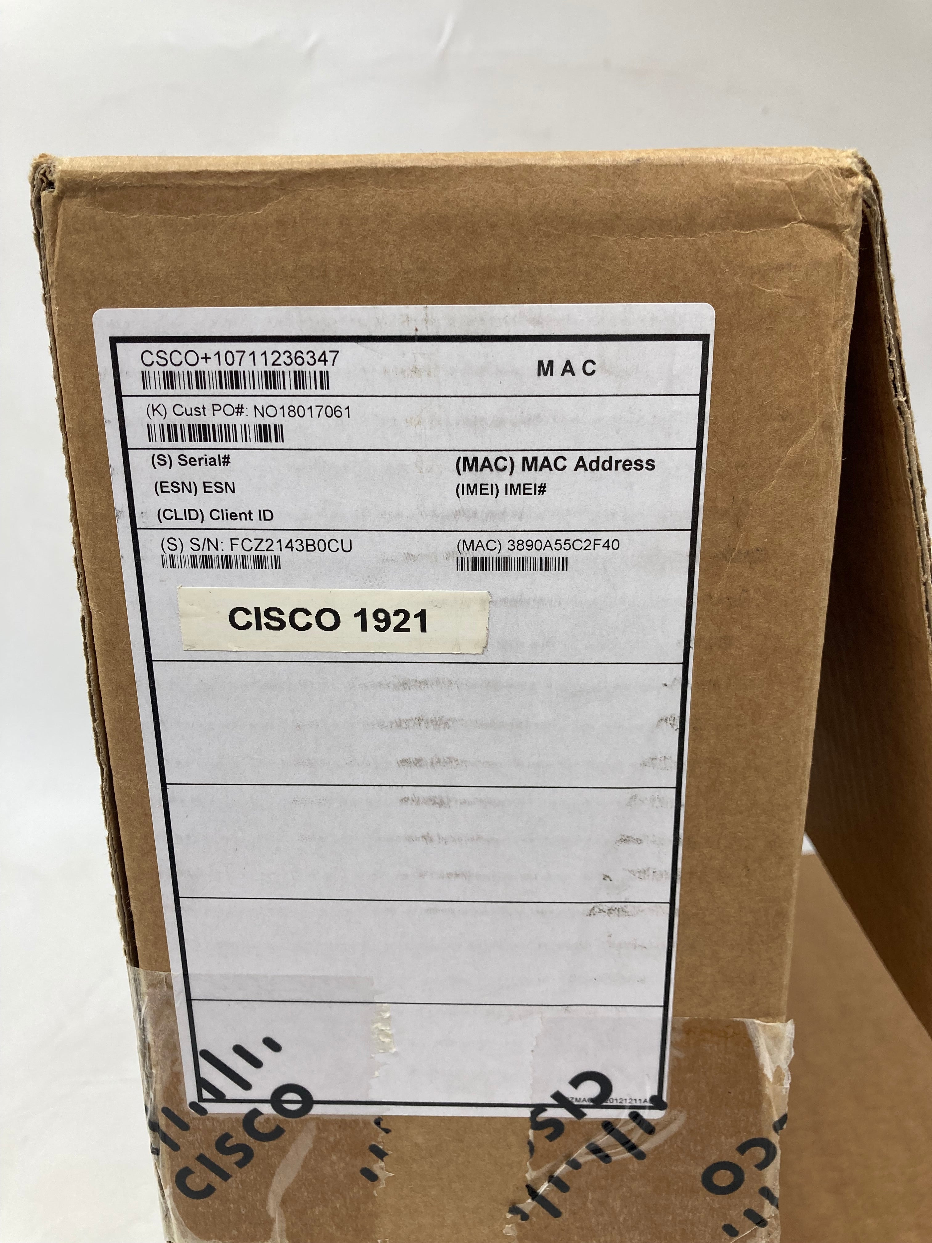 New Open Box Cisco Router 1921/K9