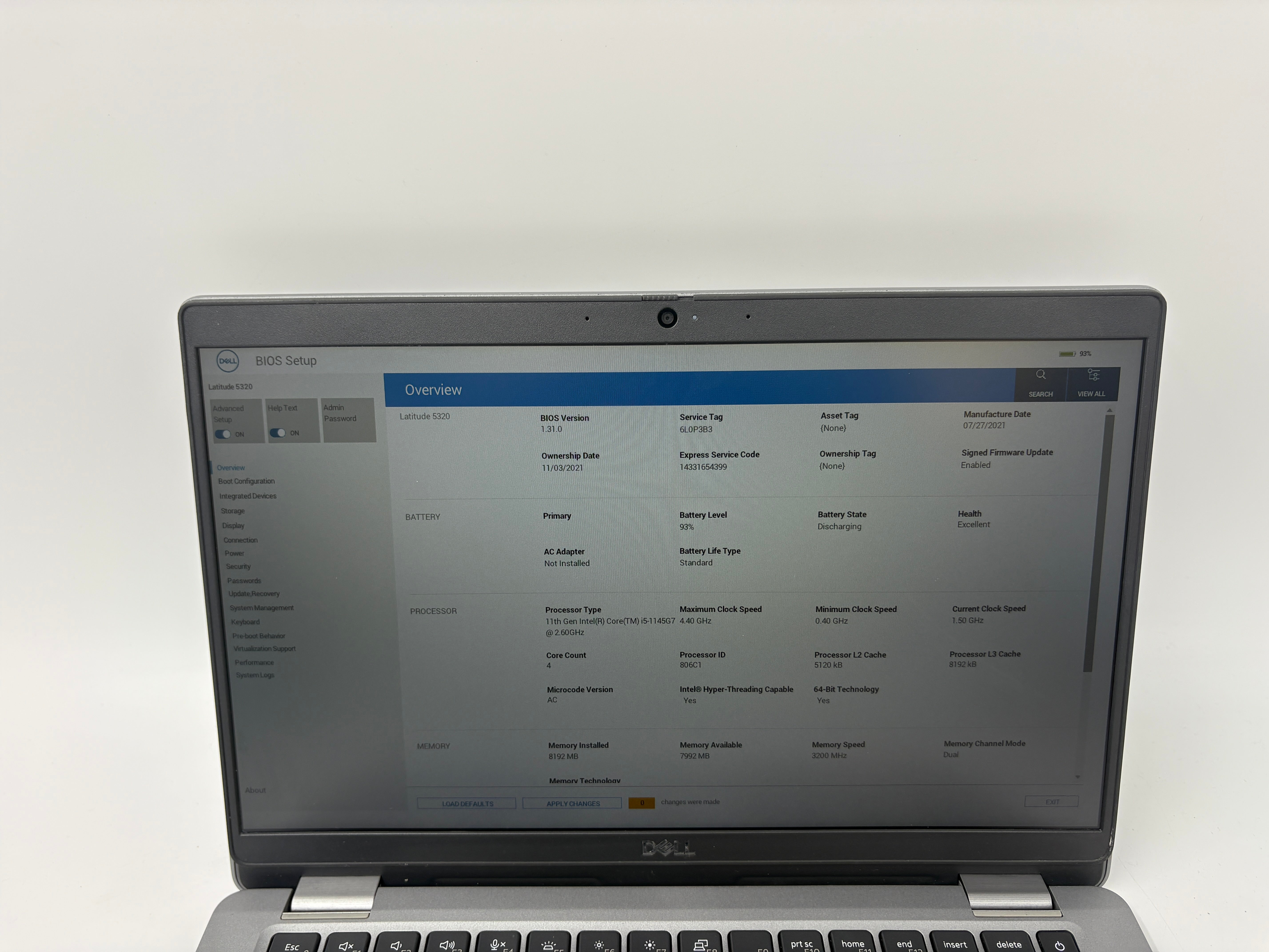 Dell Laptop Latitude 5320 13.3" Screen i5 11th Gen 8GB RAM 256GB SSD W11