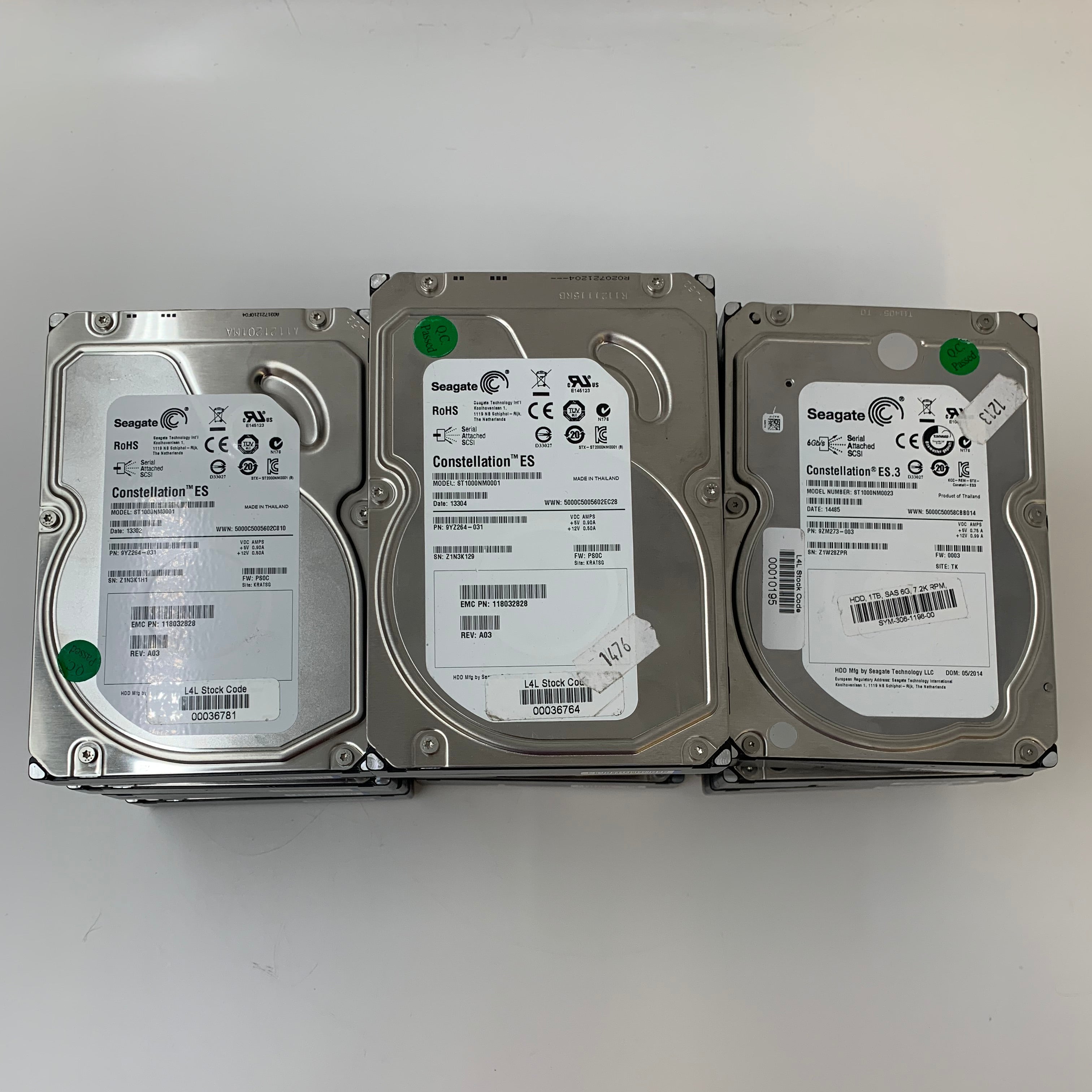 Mixed Brands HDDs | 1TB | SAS | 3.5 inch | 6Gbps | 7200 RPM | Lot of 14