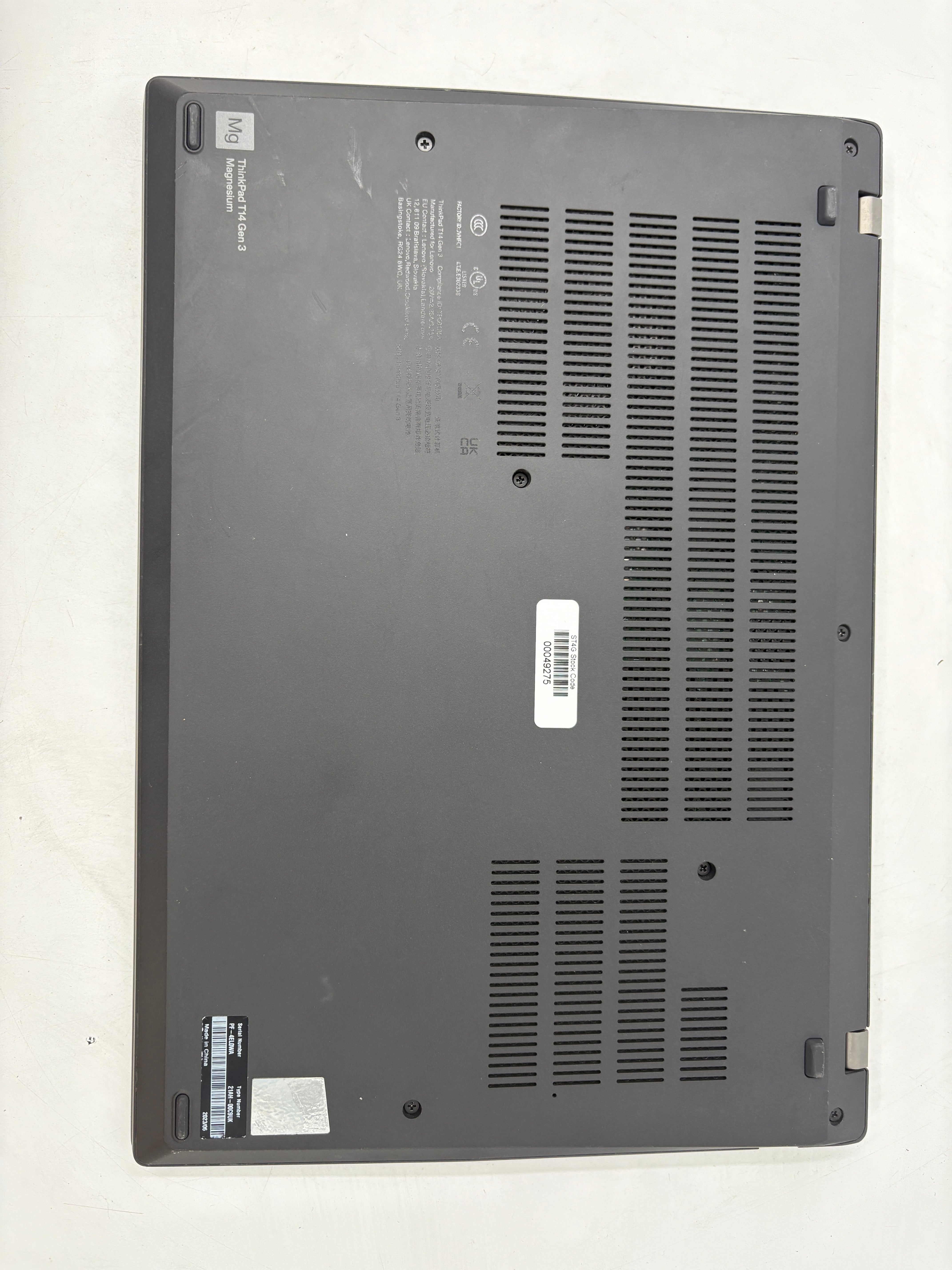 Lenovo Laptop Thinkpad T14 G3 14" Screen i5-1245U 16GB RAM NO SSD NO OS