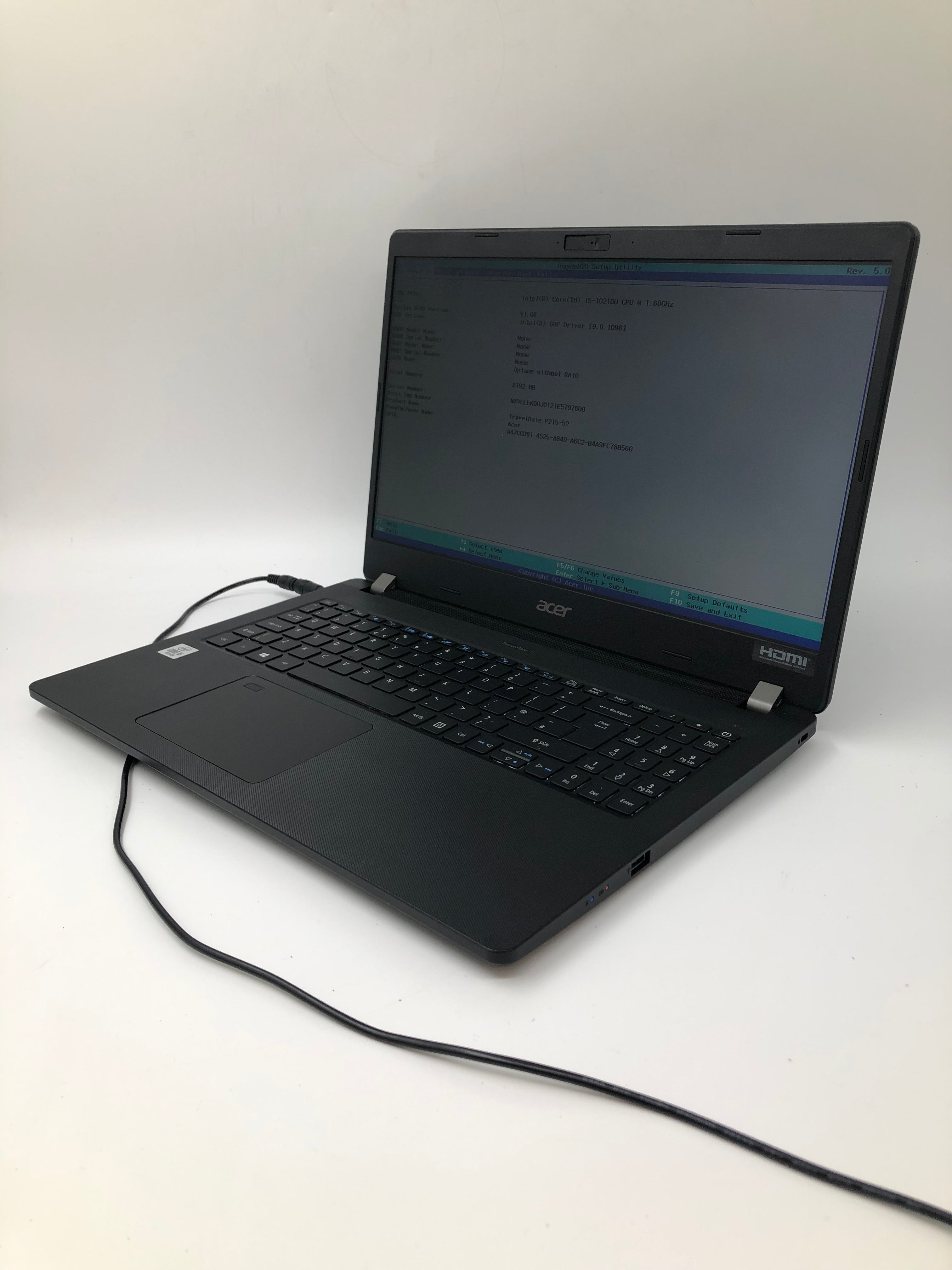 Acer Travel Mate P215-52 15" Screen i5 10th Gen 8GB RAM No SSD No OS *Spares*