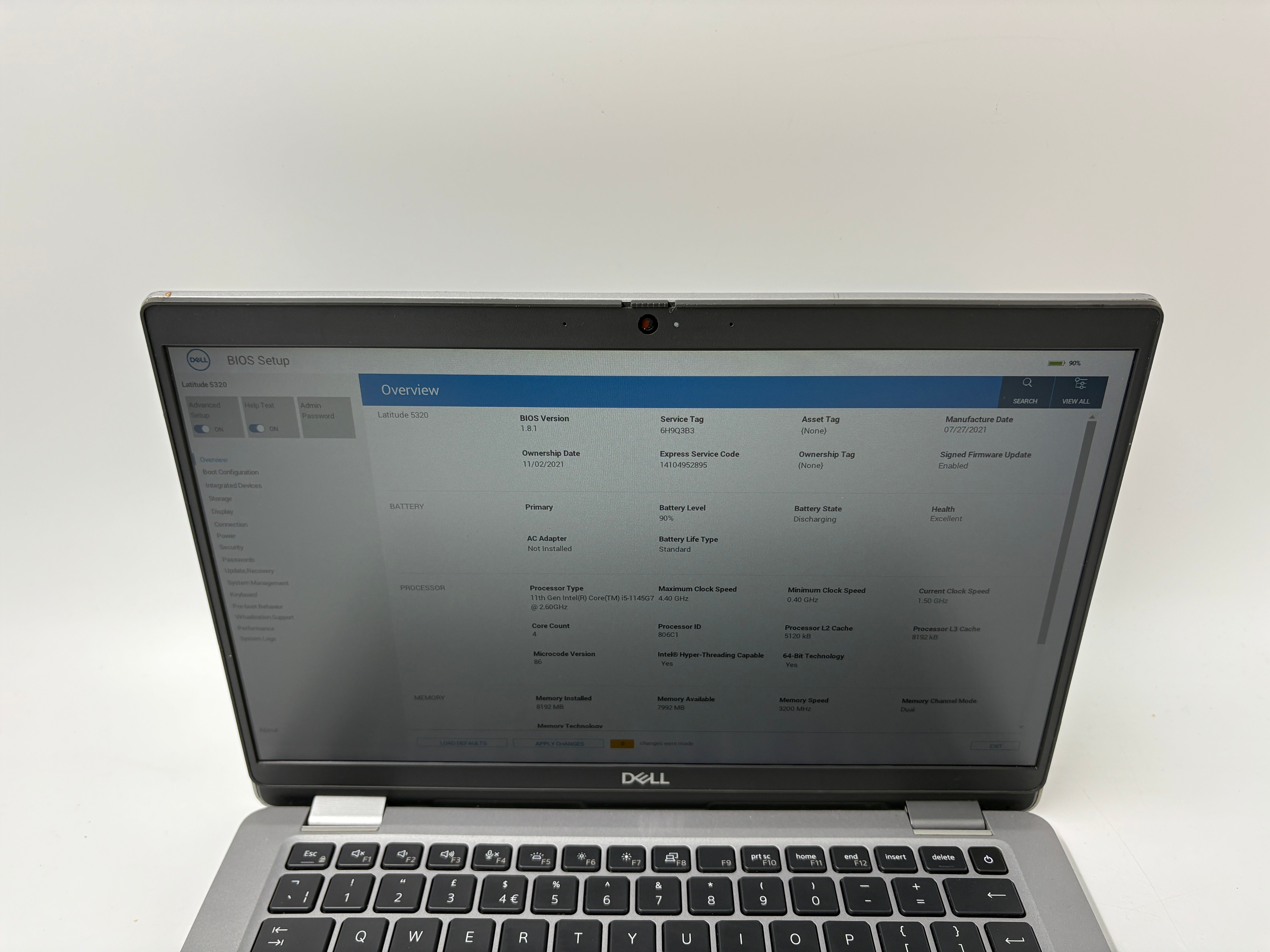 Dell Latitude 5320 13.3" Screen i5 11th Gen 8GB RAM 256GB SSD NO OS