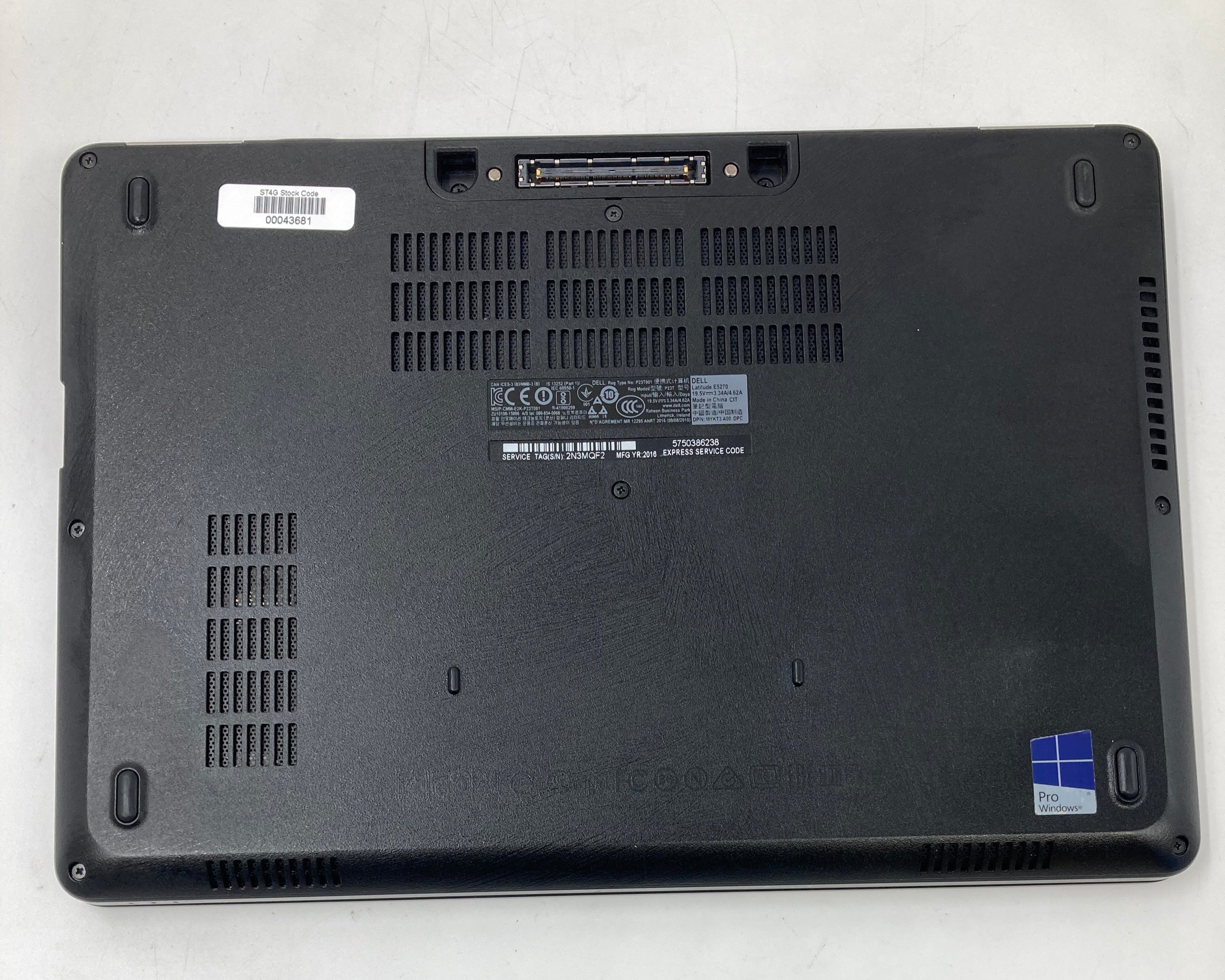 Dell Laptop Latitude E5270 12.5" i5-6300U 16GB RAM No SSD No OS #12