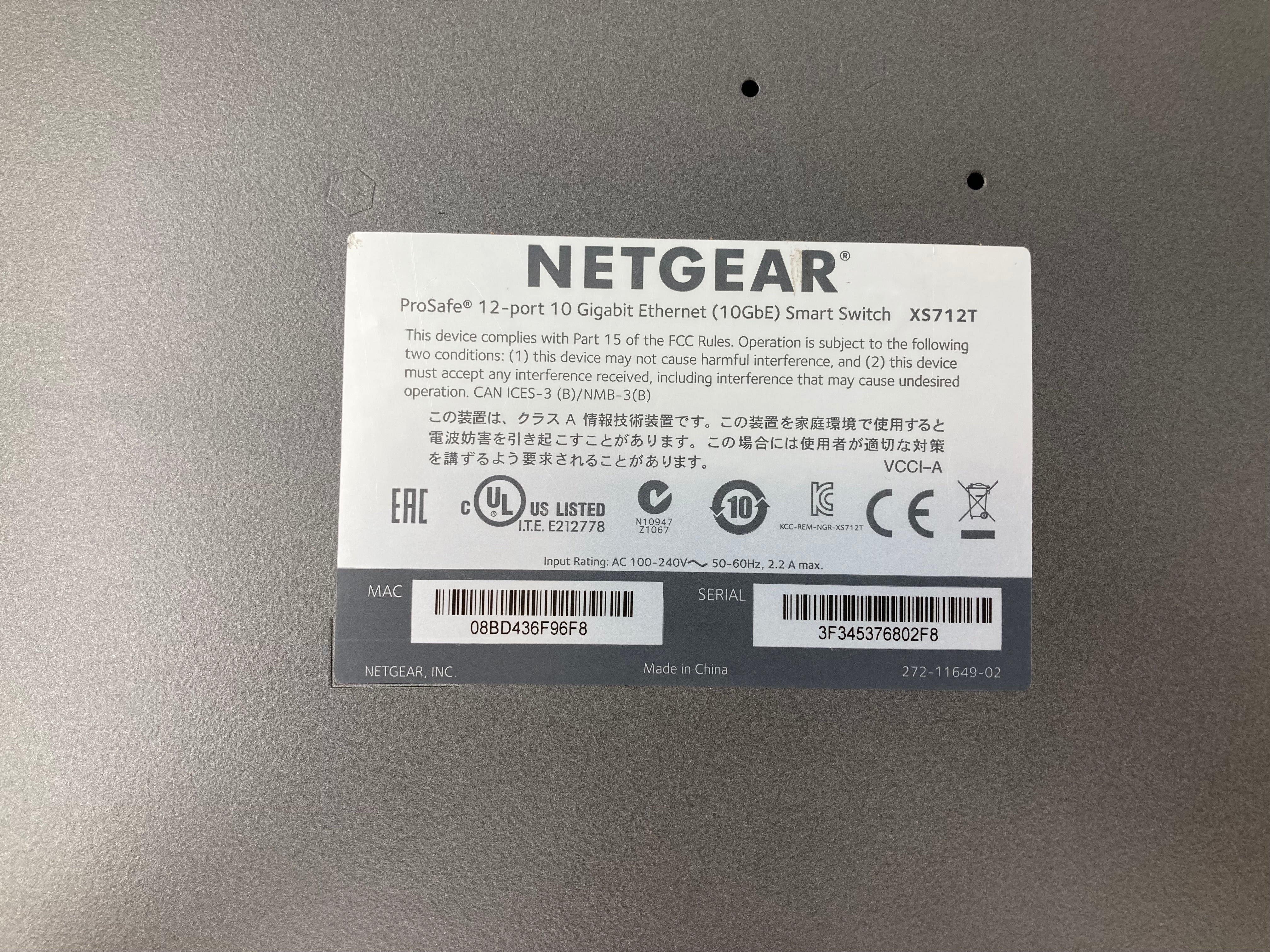 Netgear Pro Safe XS712T 12-Port 10GbE Ethernet Smart Switch