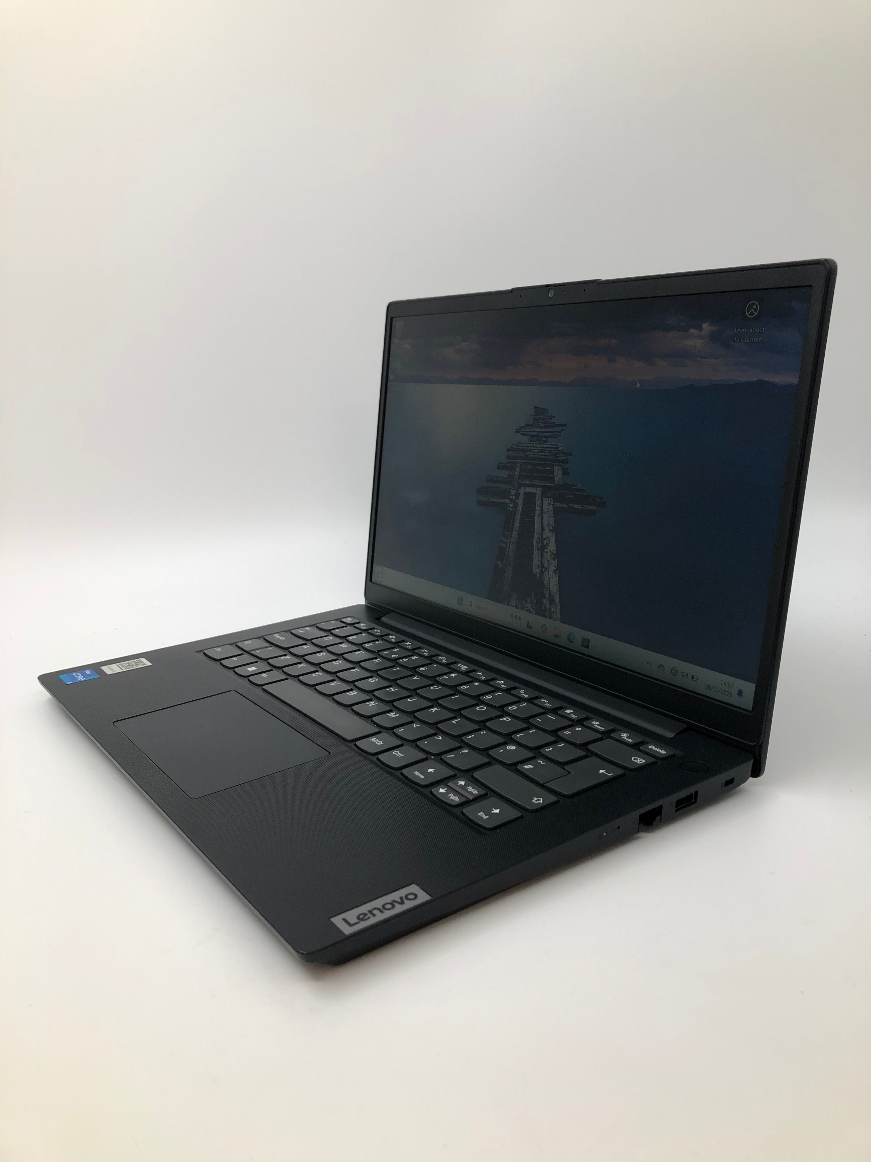 Lenovo V14 G2 ITL front angled view showing keyboard and 14" screen