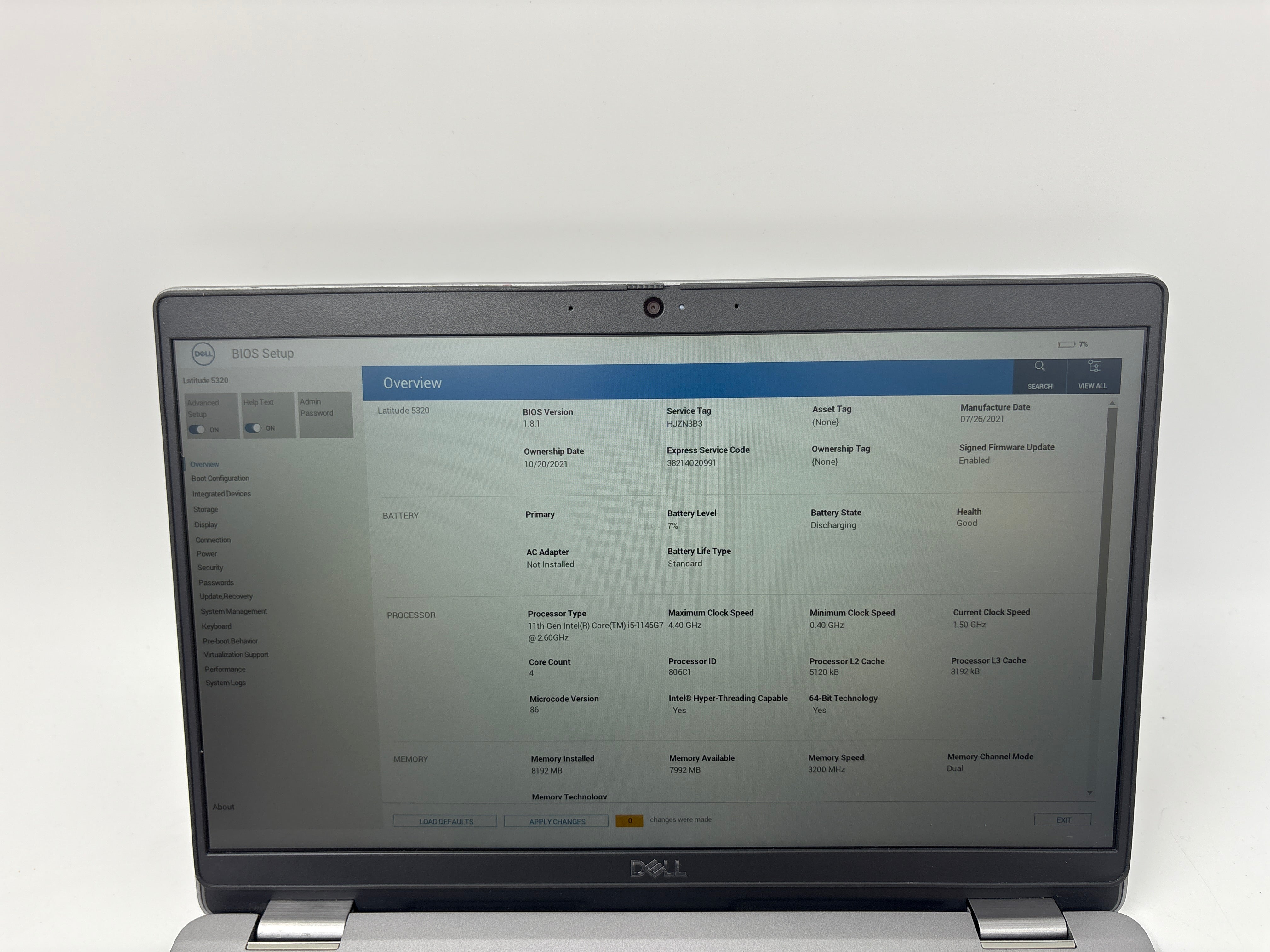 Dell Laptop Latitude 5320 13.3" Screen i5 11th Gen 8GB RAM 256GB SSD W11