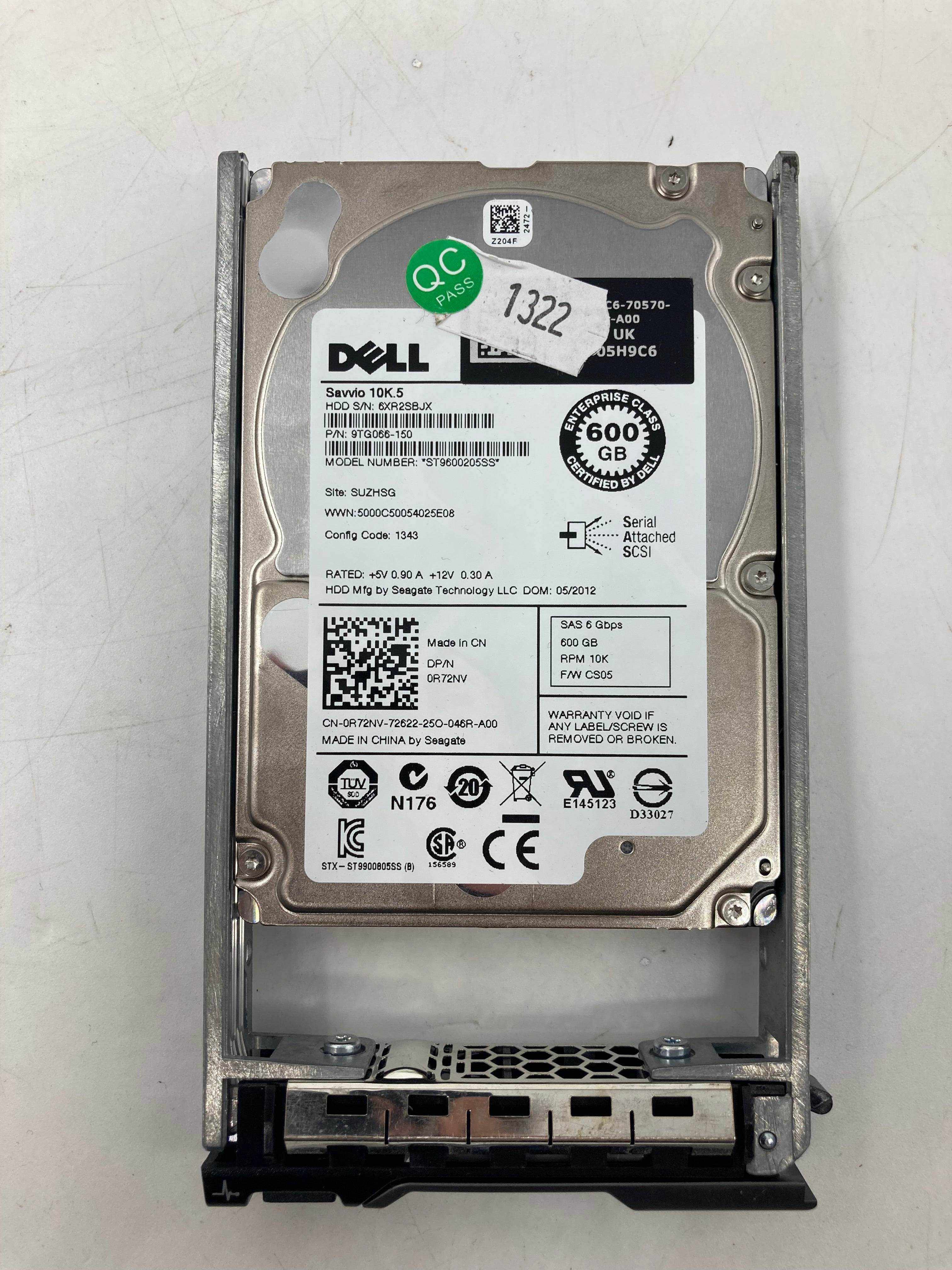 Dell Hard Disk Drive 2.5" SAS 600GB 10K RPM 6Gbps Lot of 20