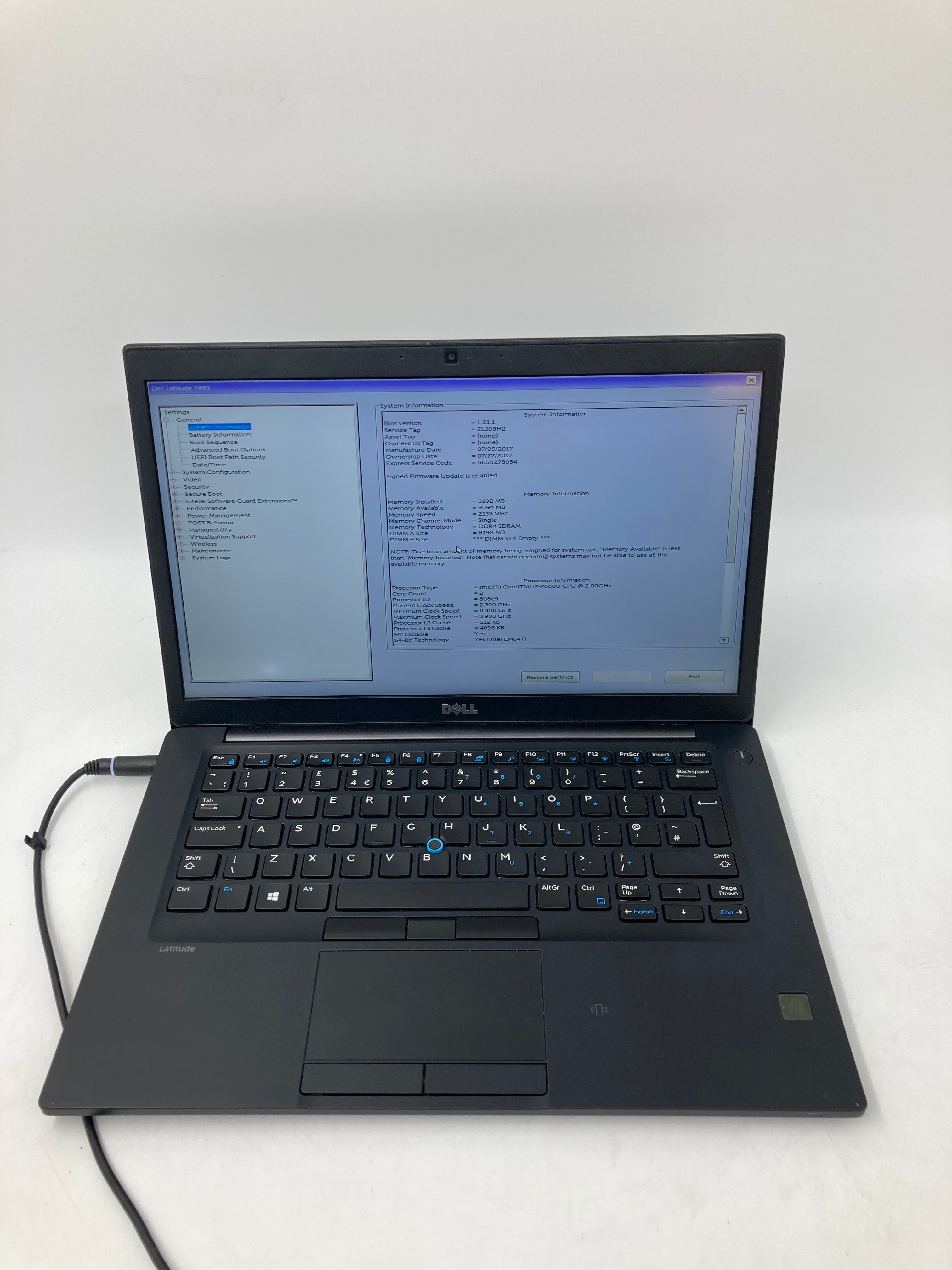 Dell Laptop Latitude 7480 14" i7 7th Gen 8GB RAM No HDD No OS *Spares*