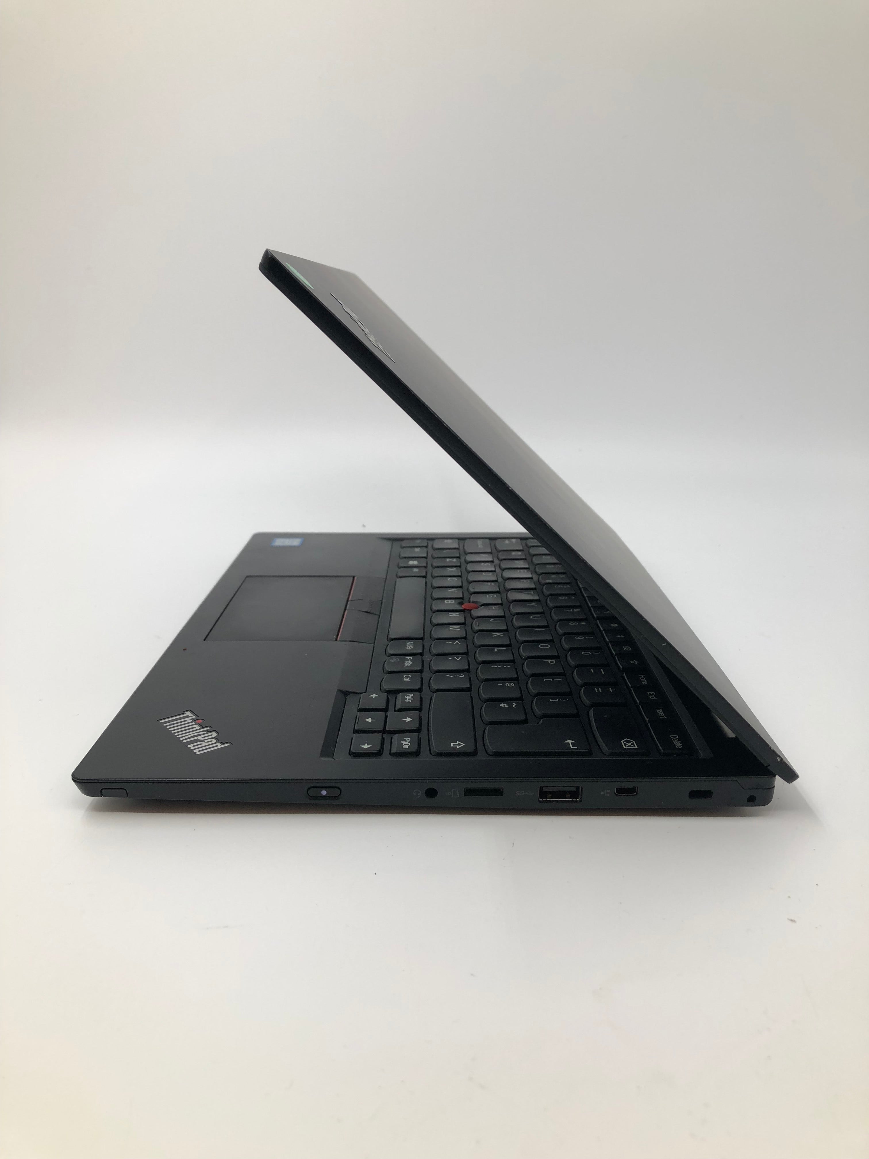 Lenovo ThinkPad L380 side view showing micro SD, USB, AUX, and micro display ports