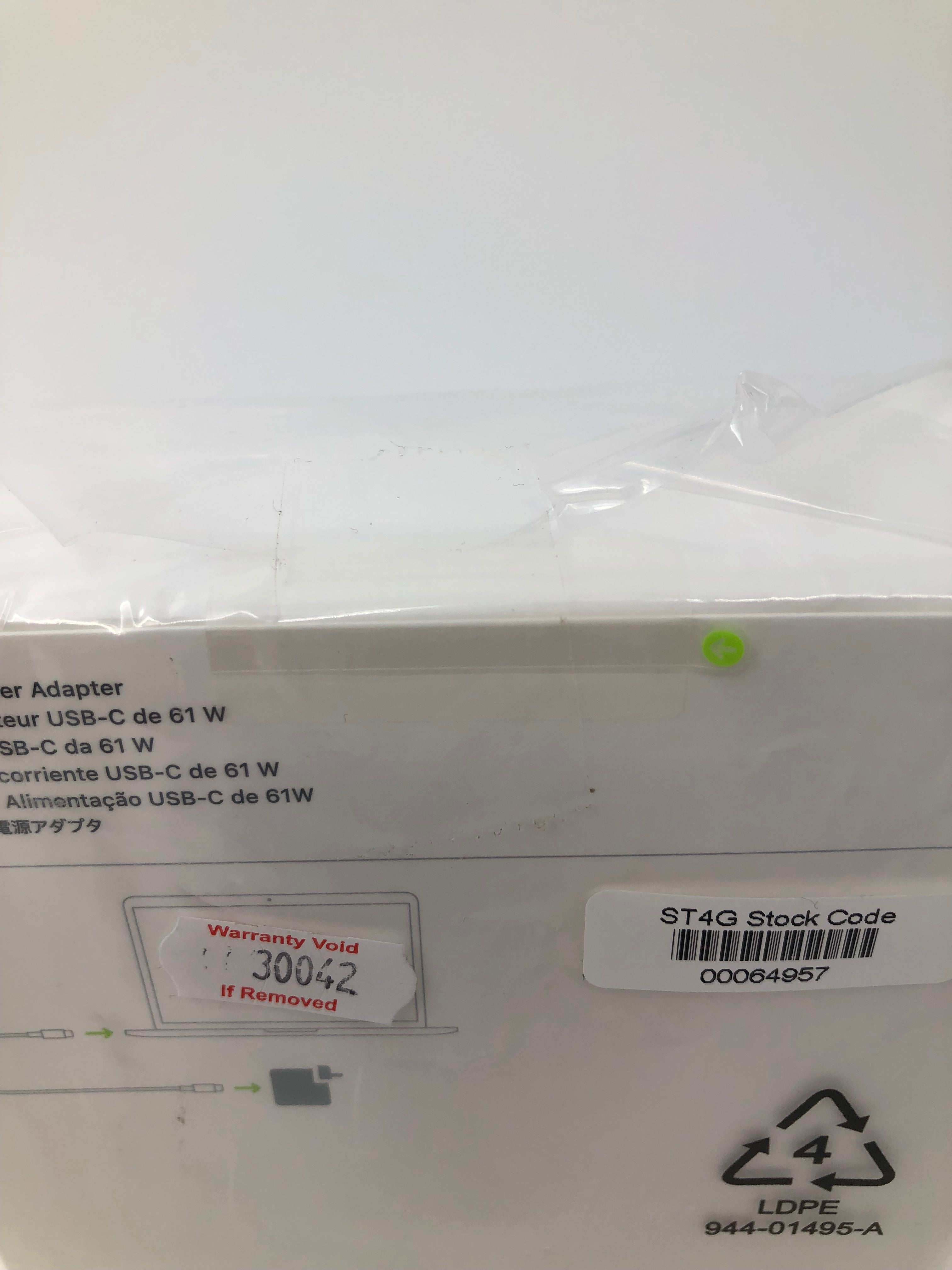 Original New-In-Box Apple 61W USB-C Power Adapter | UK 3-Pin Plug | MRW22B/A