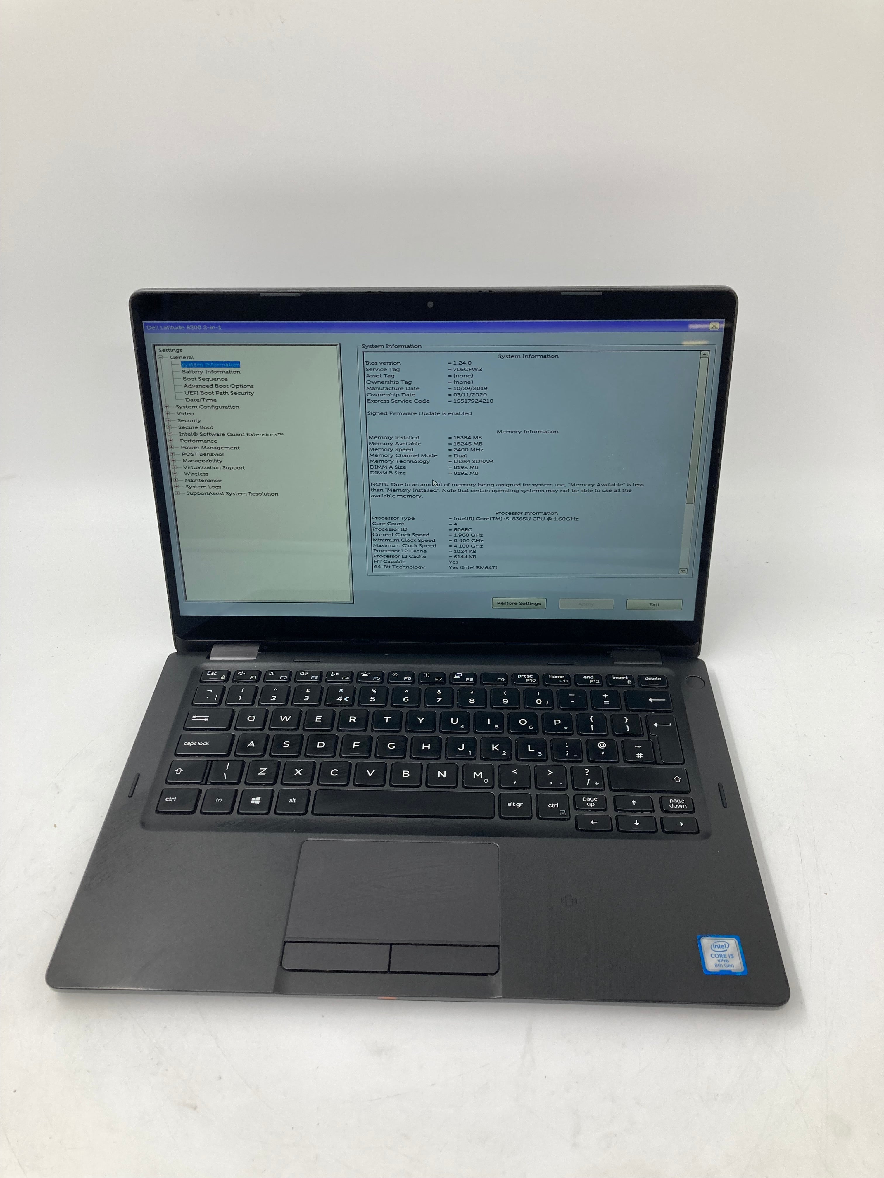 Dell Laptop Latitude 5300 2-in-1 13" i5 8th Gen 16GB RAM 256GB SSD No OS