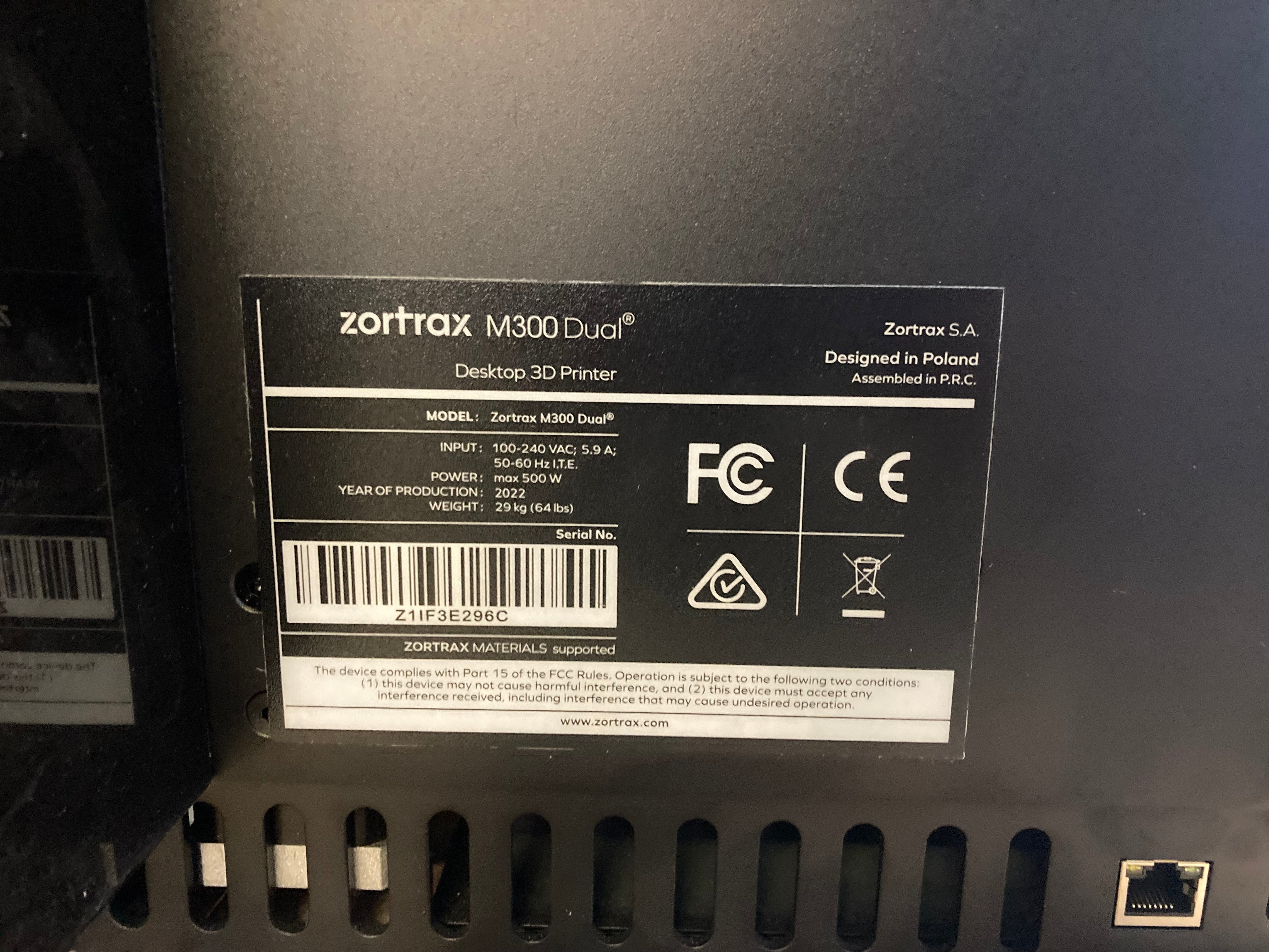 Zortrax M300 Dual Large Format 3D Printer