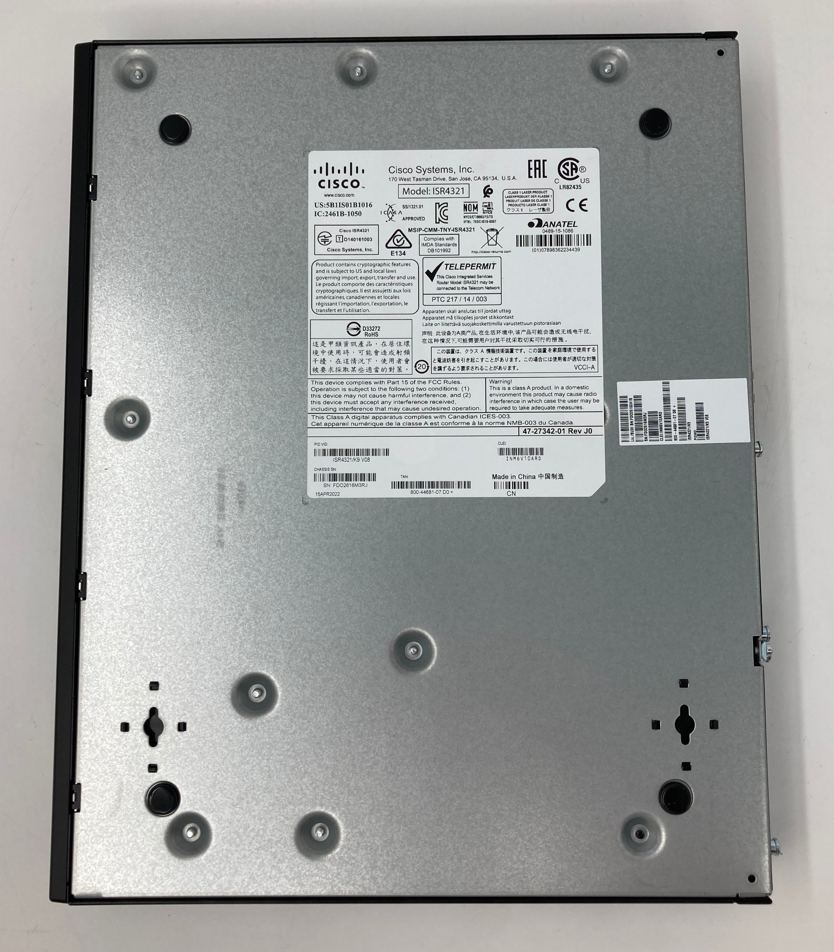 Cisco 4300 Series ISR4321/K9 V08 Integrated Services Router