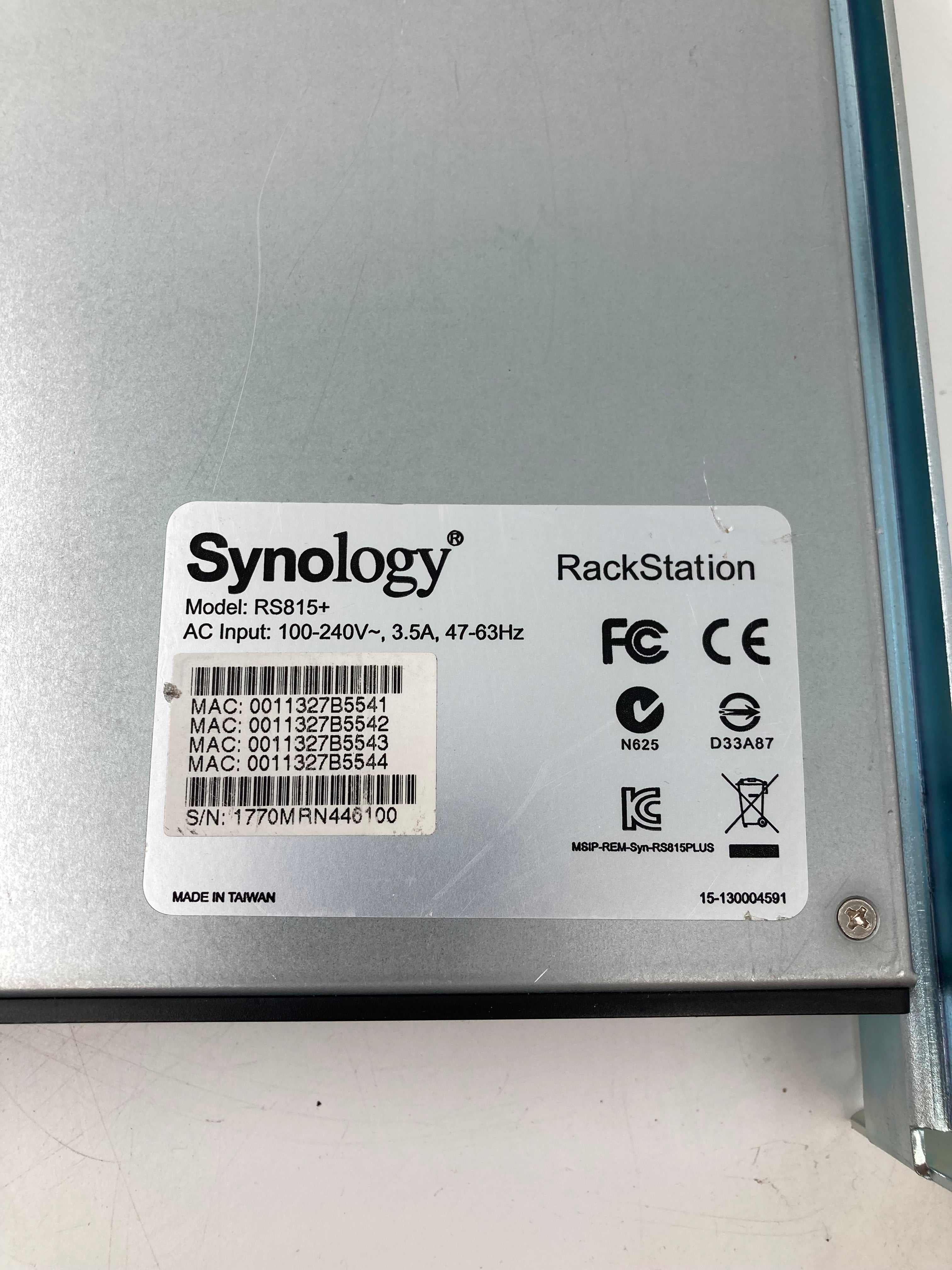 Synology RackStation RS815+ | 4-Bay NAS | 8TB | 4 x 2TB 3.5" SATA |