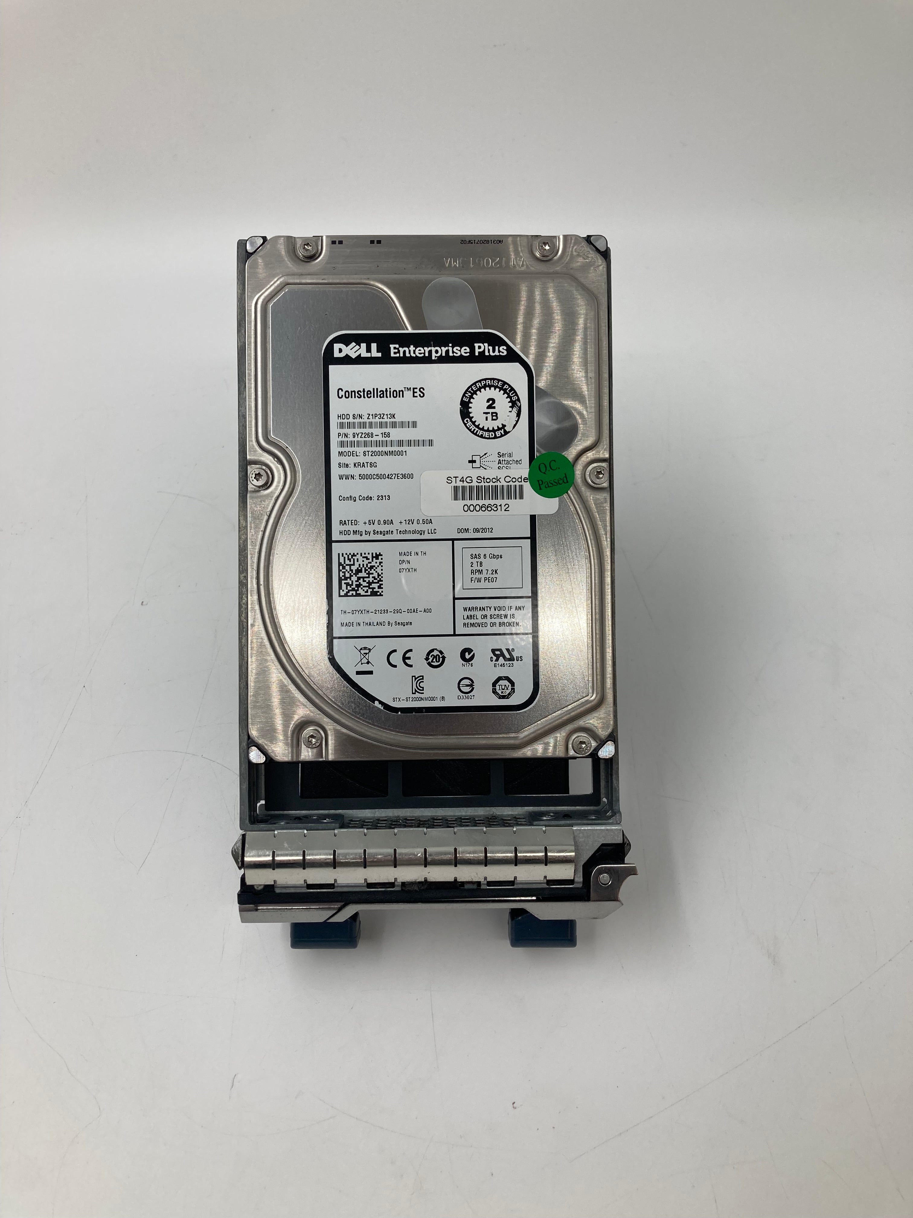 Dell Hard Disk Drive In Caddy | 2TB | SAS | 3.5" | DP/N 07YXTH | 7.2K | 6Gbps
