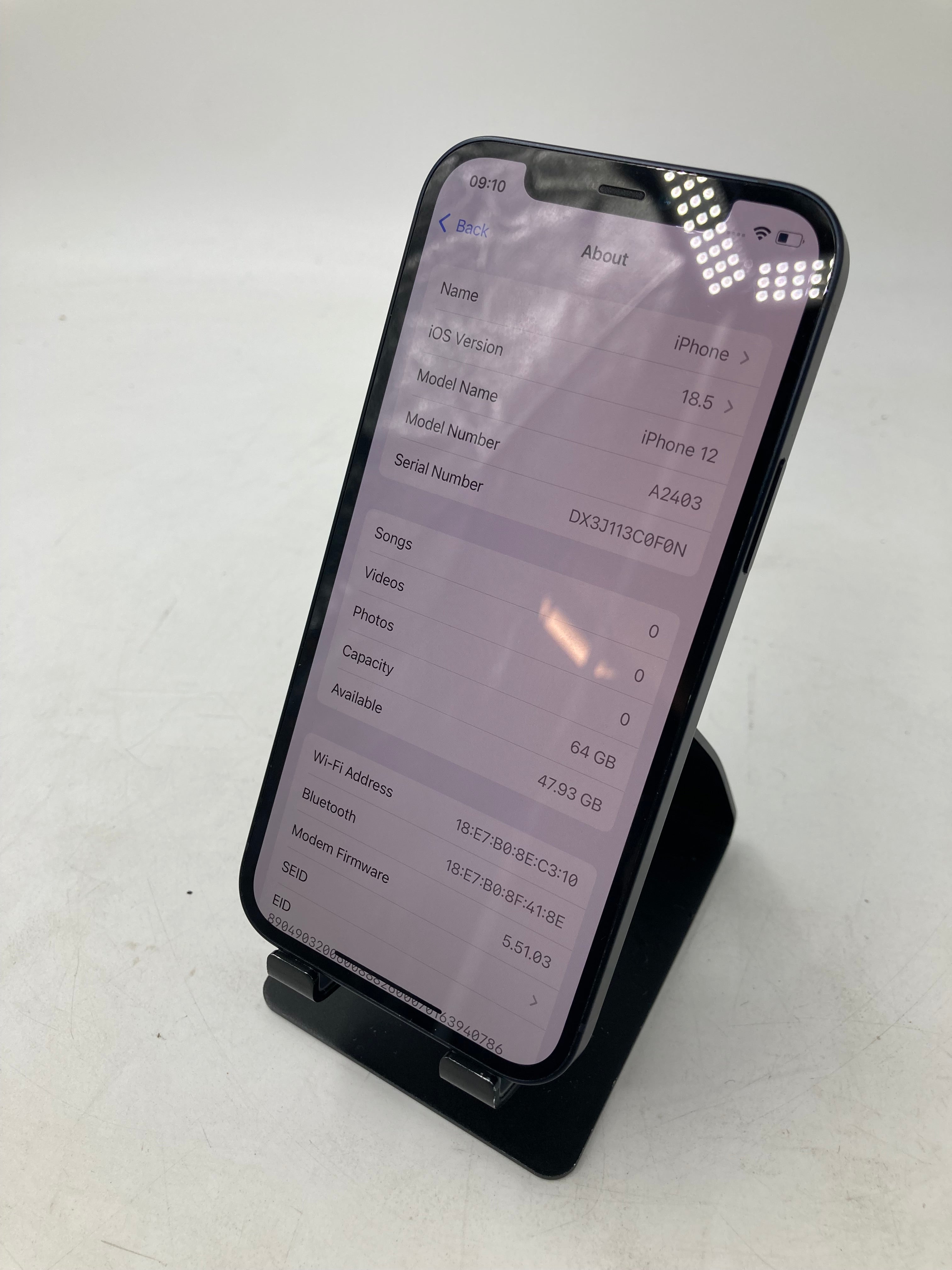 Apple iPhone 12 A2403 64GB Storage Black - Unlocked