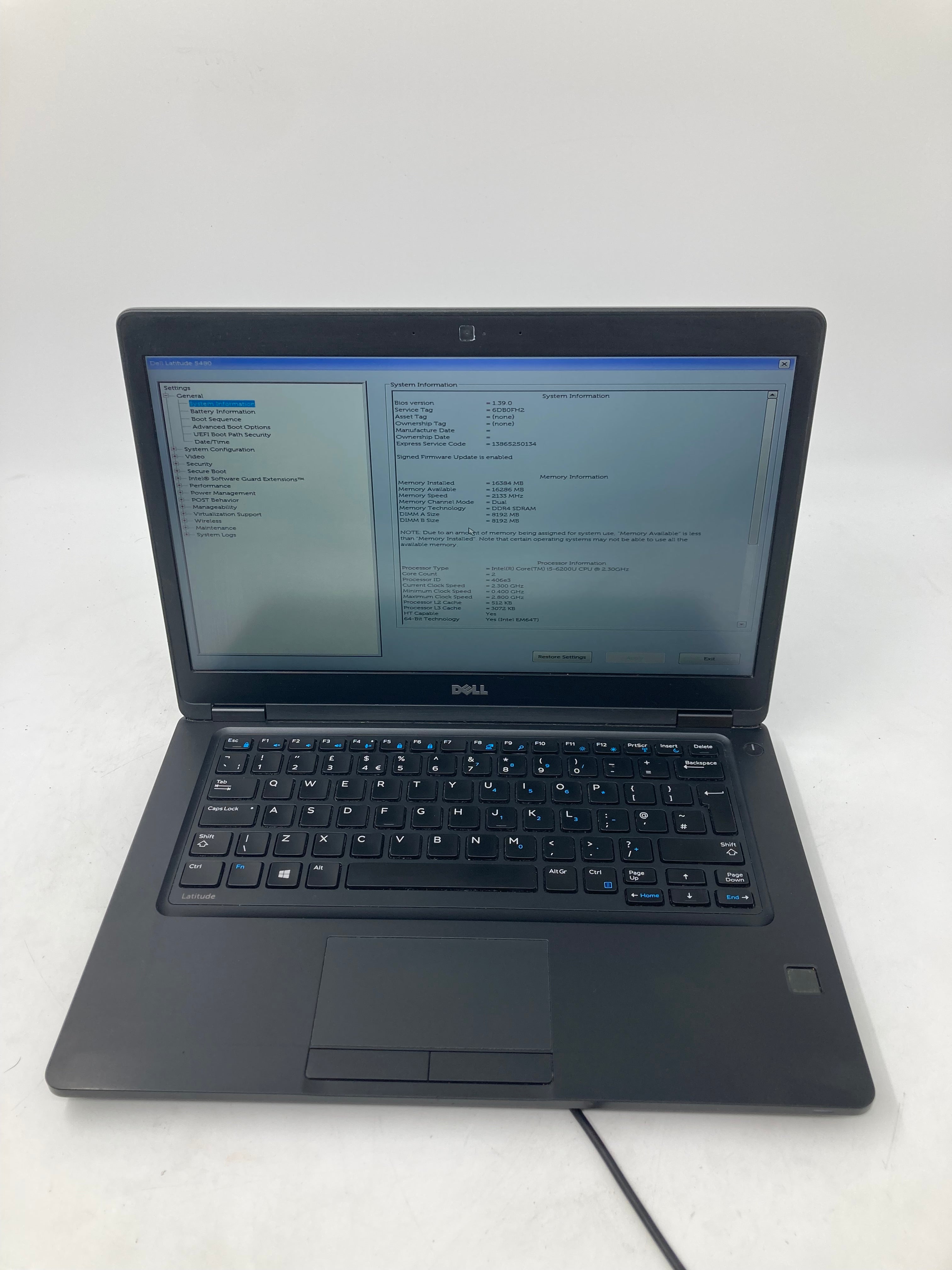 Dell Laptop Latitude 5480 14" i5 6th Gen 16GB RAM No HDD No OS *Spares*