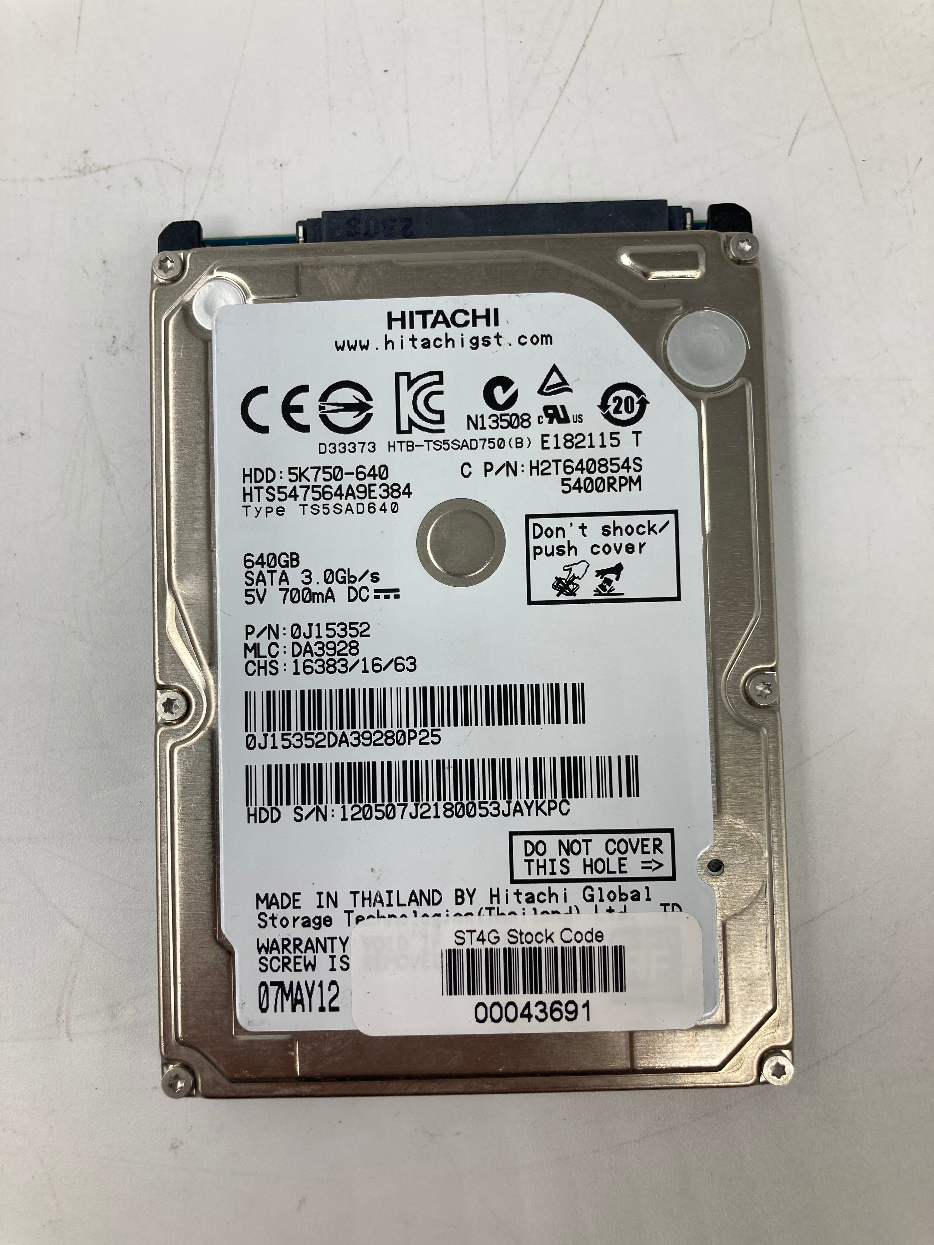 Batch of 7 2.5" SATA 640GB/320GB/250GB/160GB - Mixed Brands