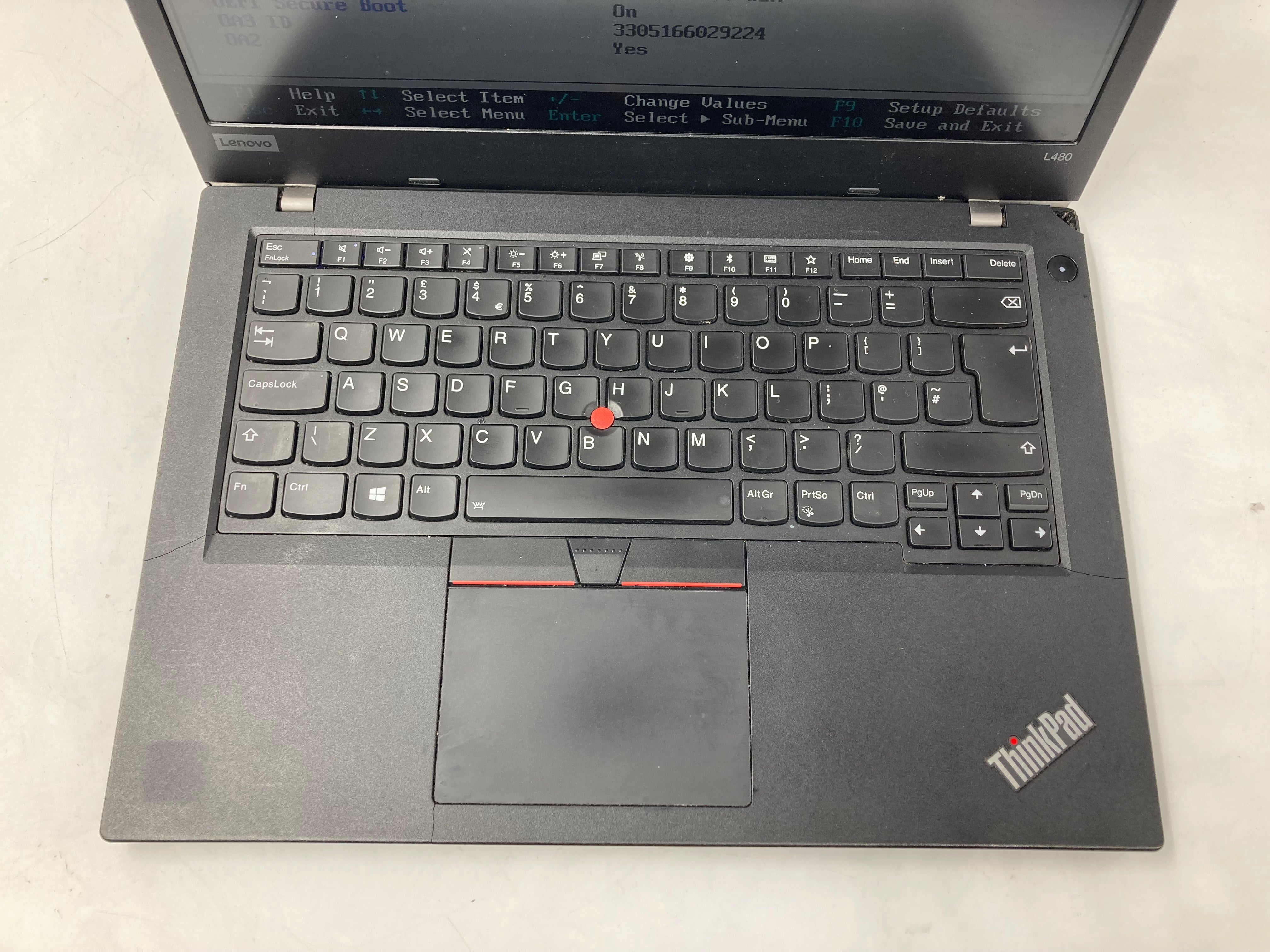 Lenovo Thinkpad L480 14" Screen i5 8th Gen 16GB RAM No SSD No OS