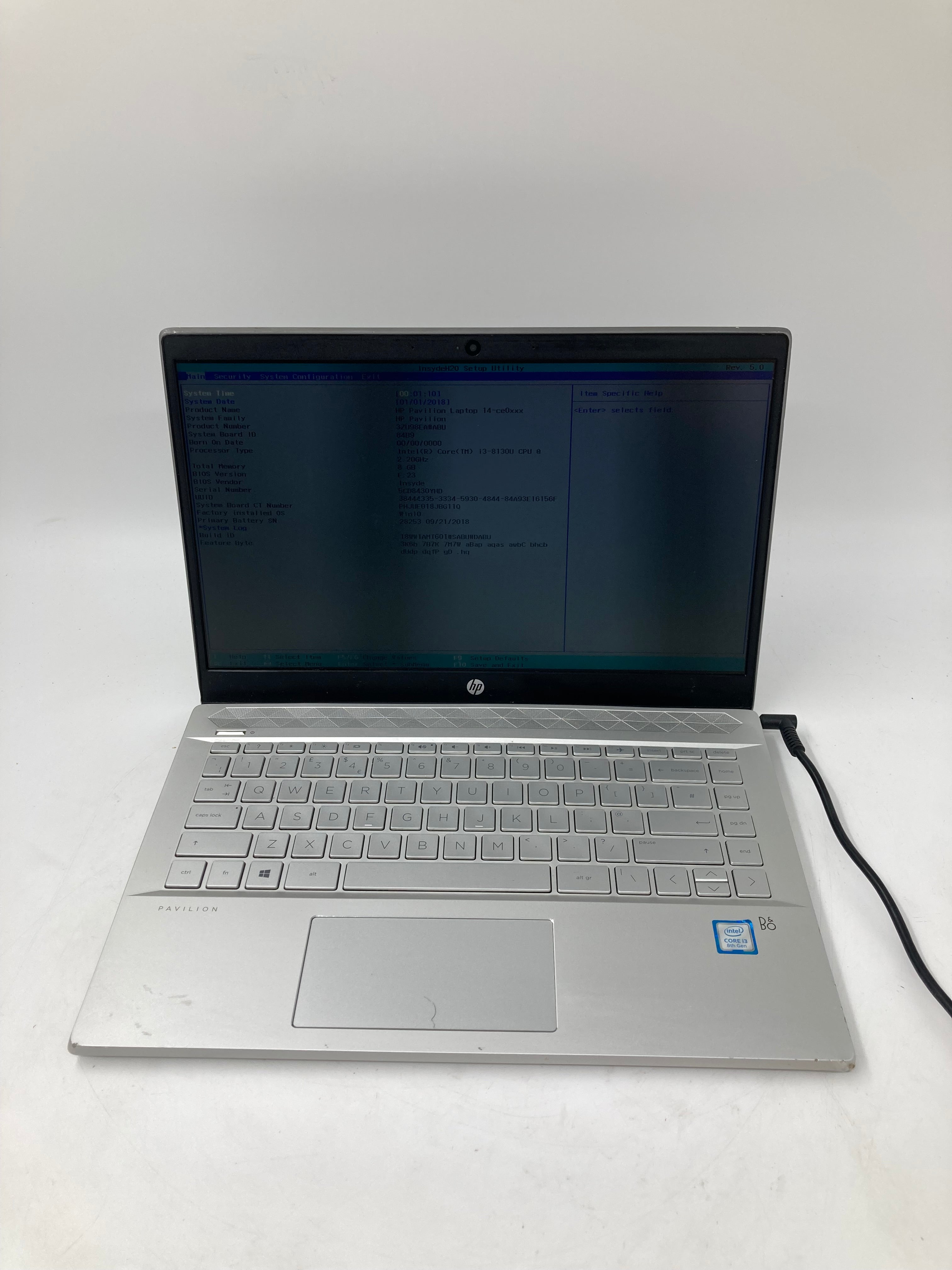 HP Laptop Pavilion 14-ce0504sa 14" i3 8th Gen 8GB RAM No HDD No OS