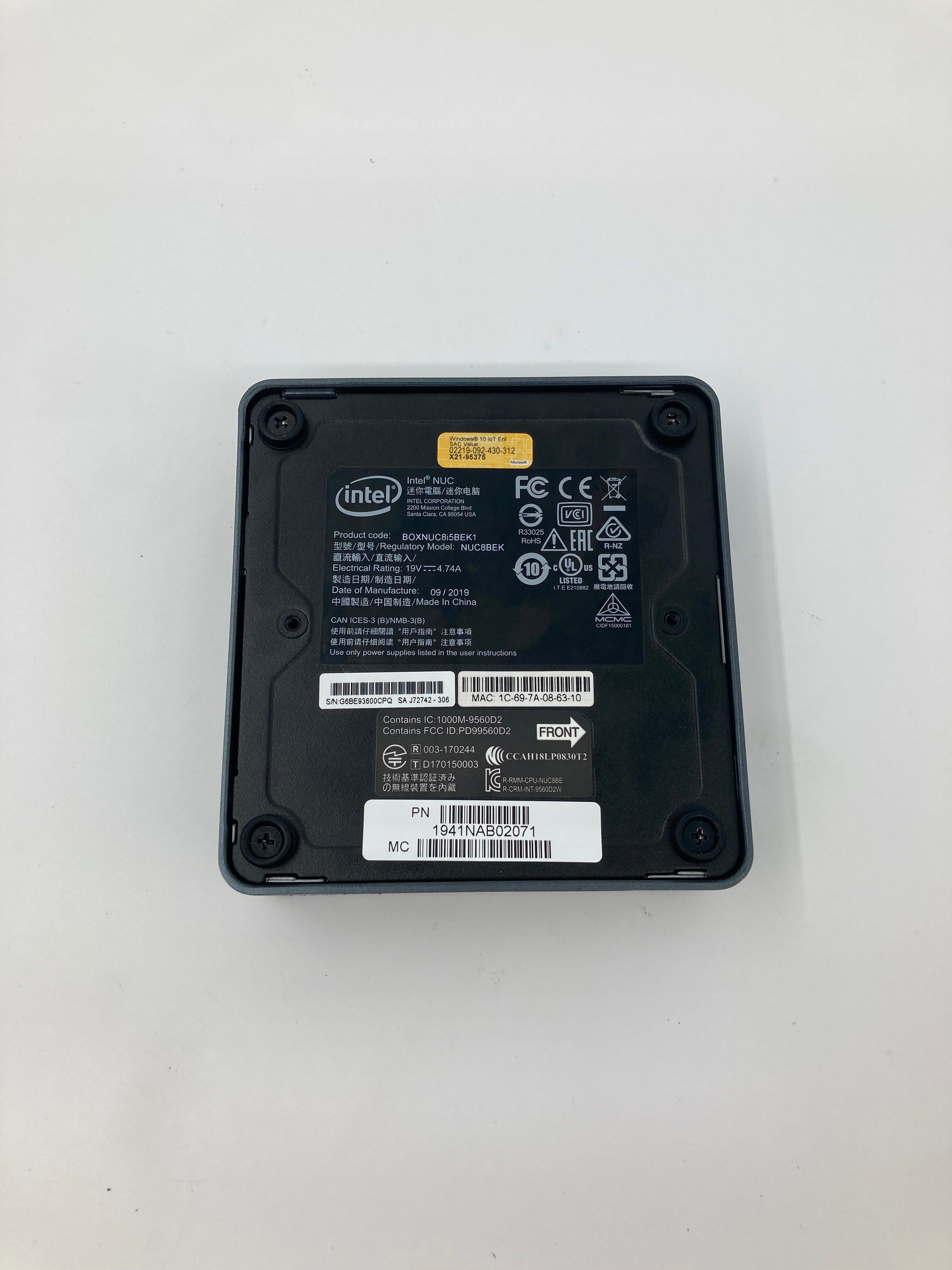 Intel Desktop NUC8BEB i5 8th Gen 2.30GHz 8GB RAM No SSD No OS
