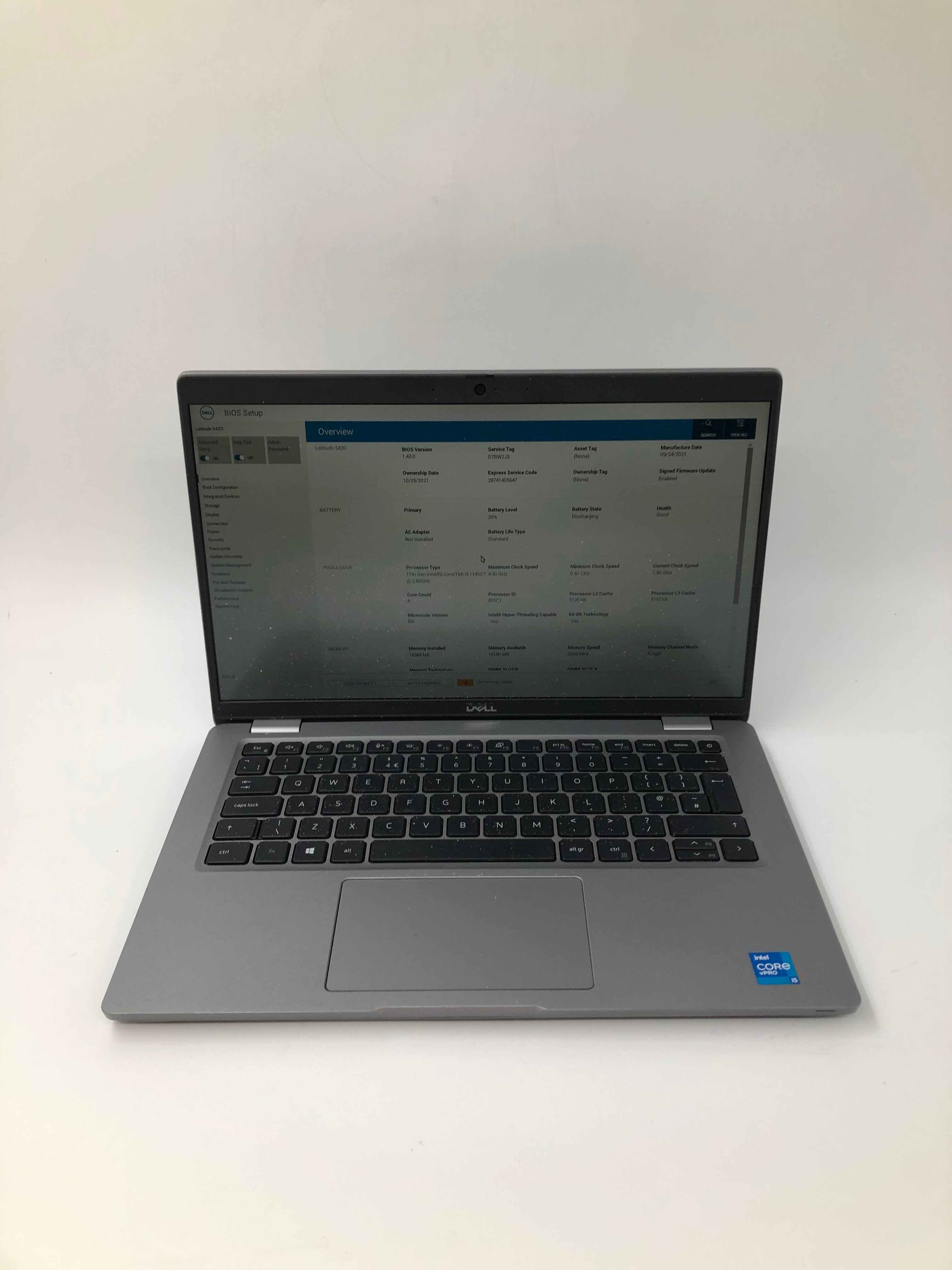 Dell Latitude 5420 14"Screen i5 11th Gen 16GB RAM No SSD No OS