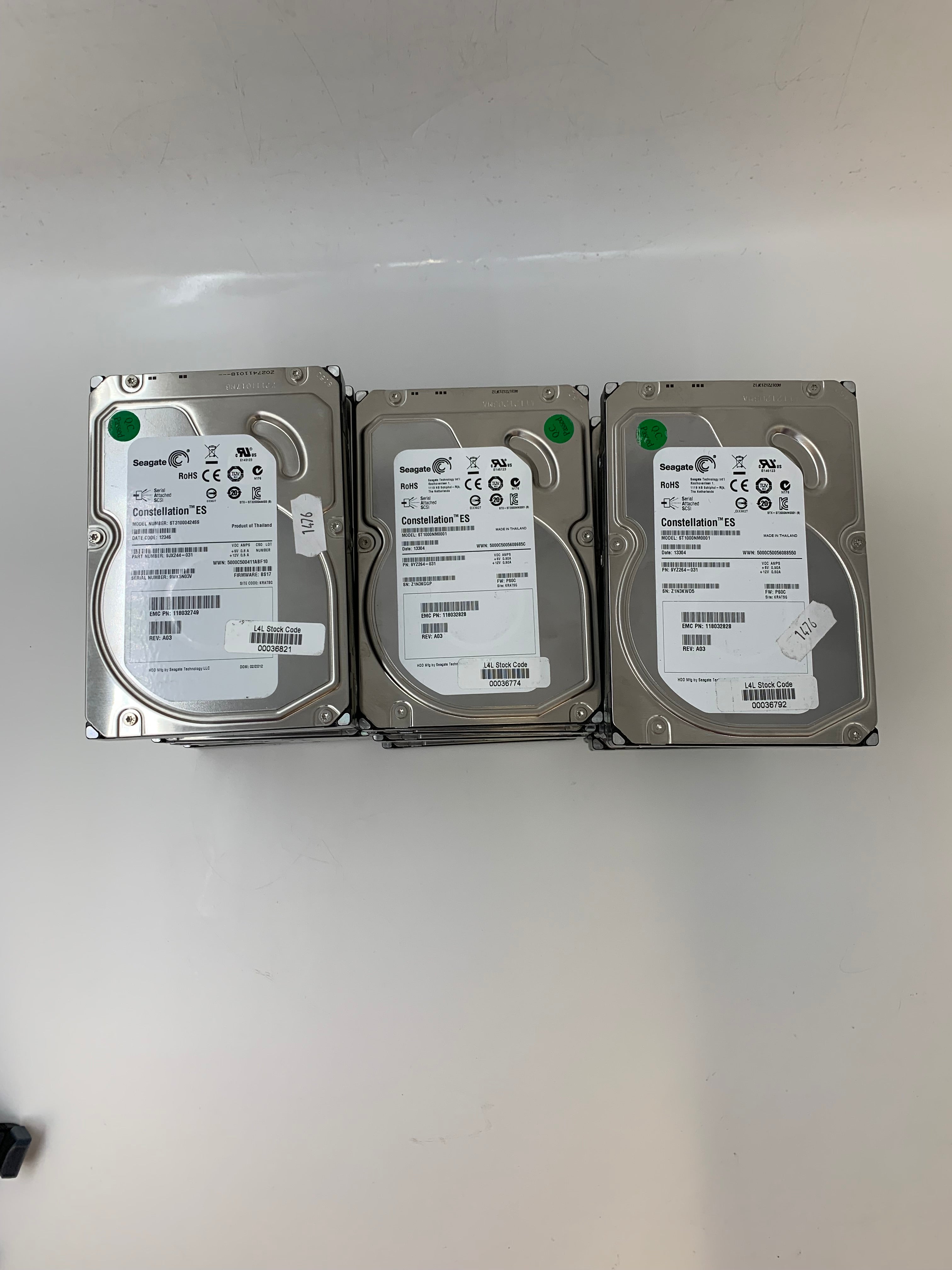 1TB HDDs | 3.5 Inch | SAS | 6Gbps | 7200 RPM Lot of 17