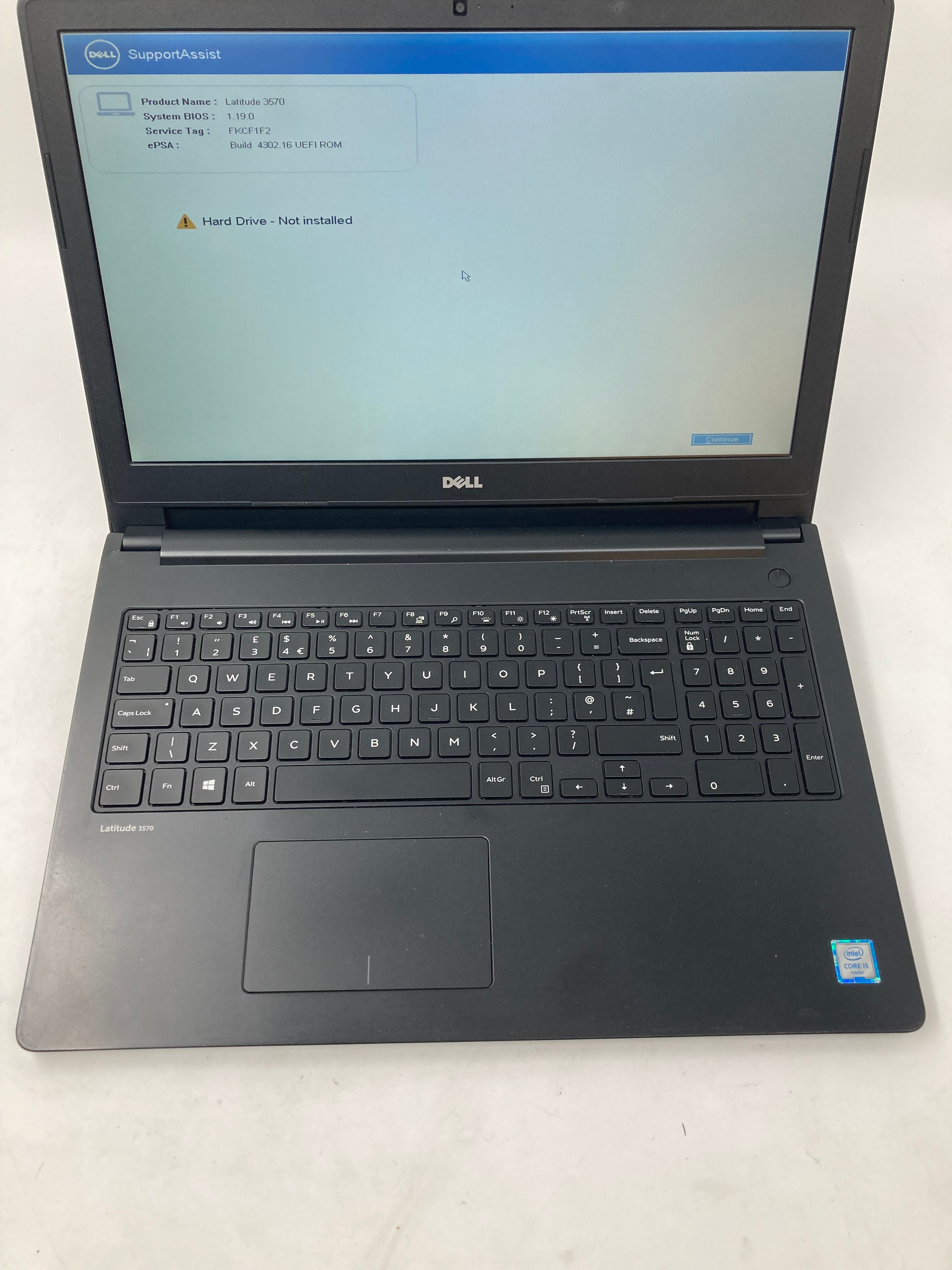 Dell Latitude 3570 15" Screen i5 6th Gen 8GB RAM No SSD -Spares-