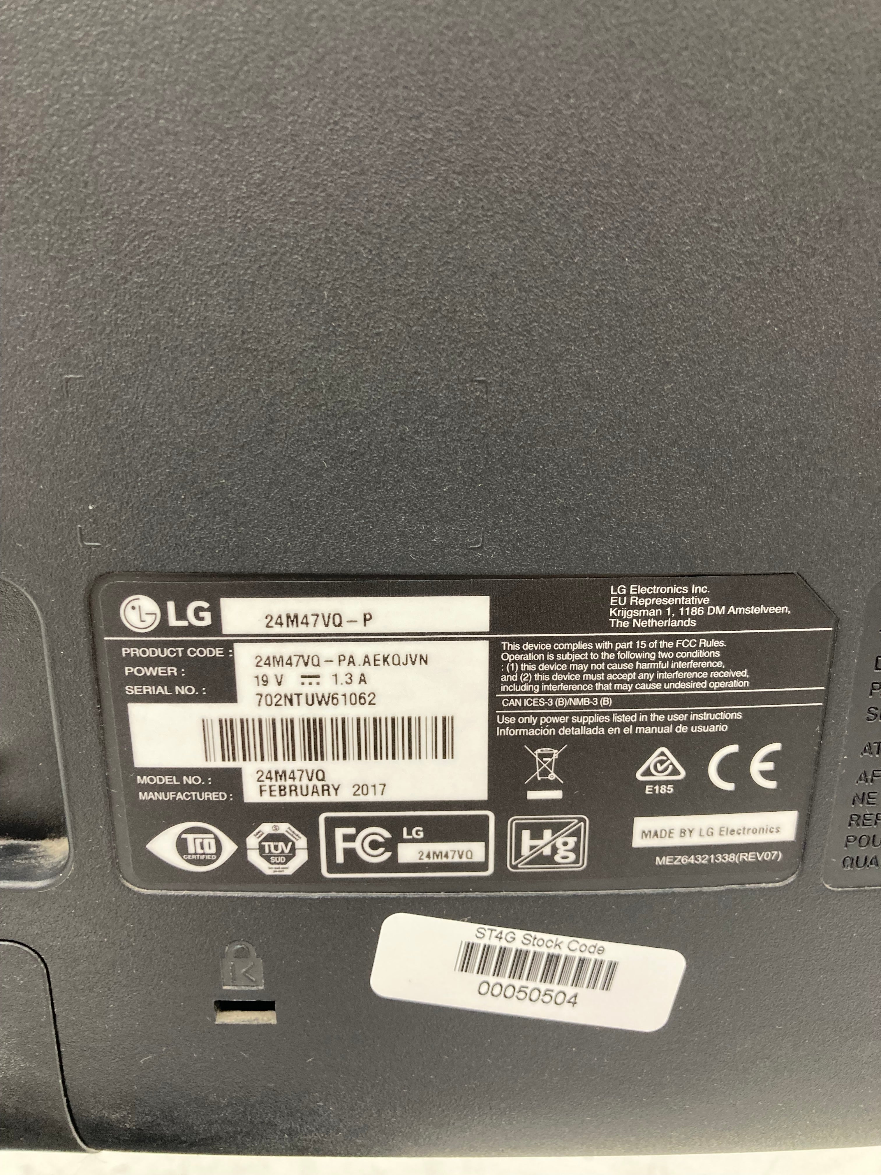 LG 24m47vq 24" LCD Monitor HDMI DVI VGA