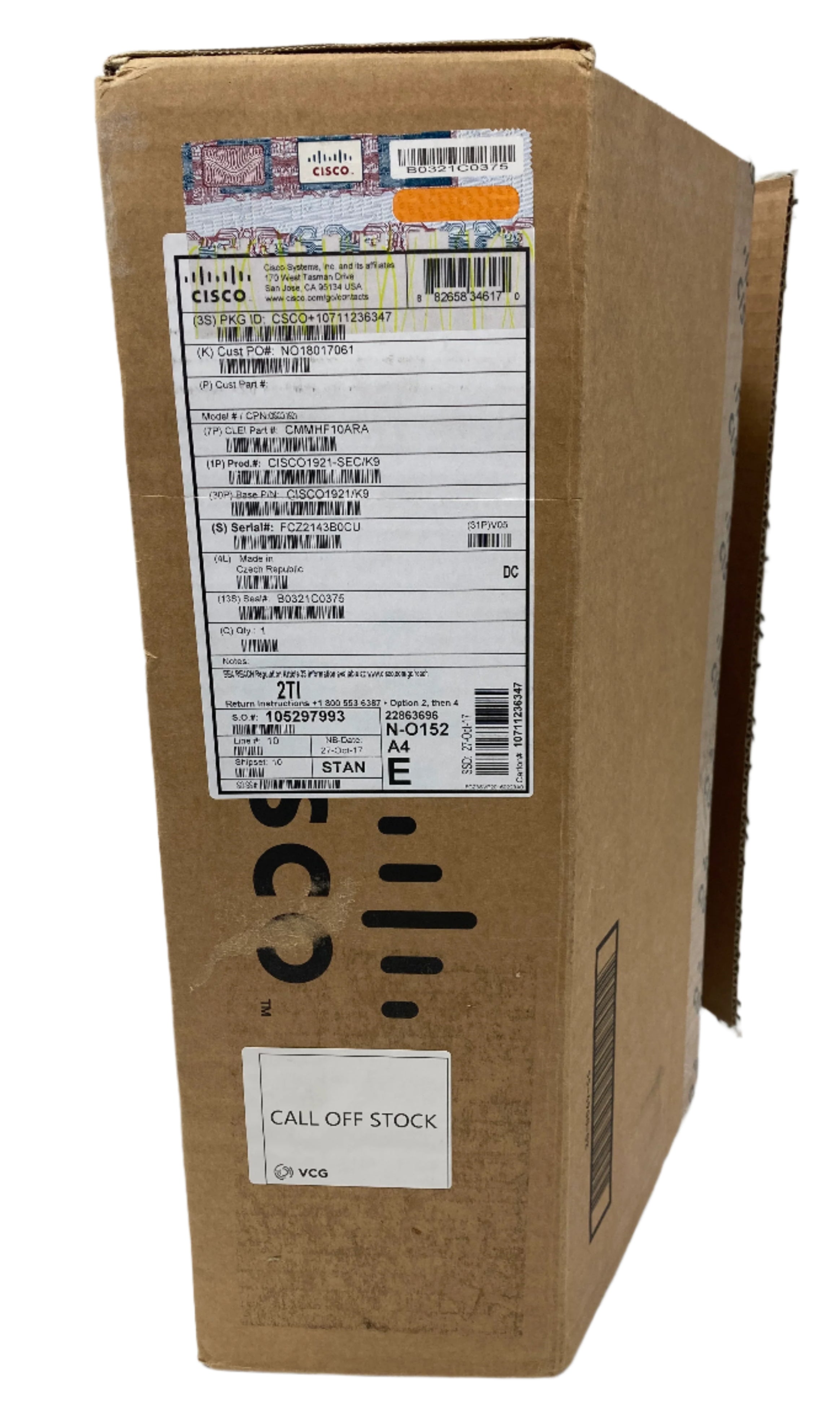 New Open Box Cisco Router 1921/K9