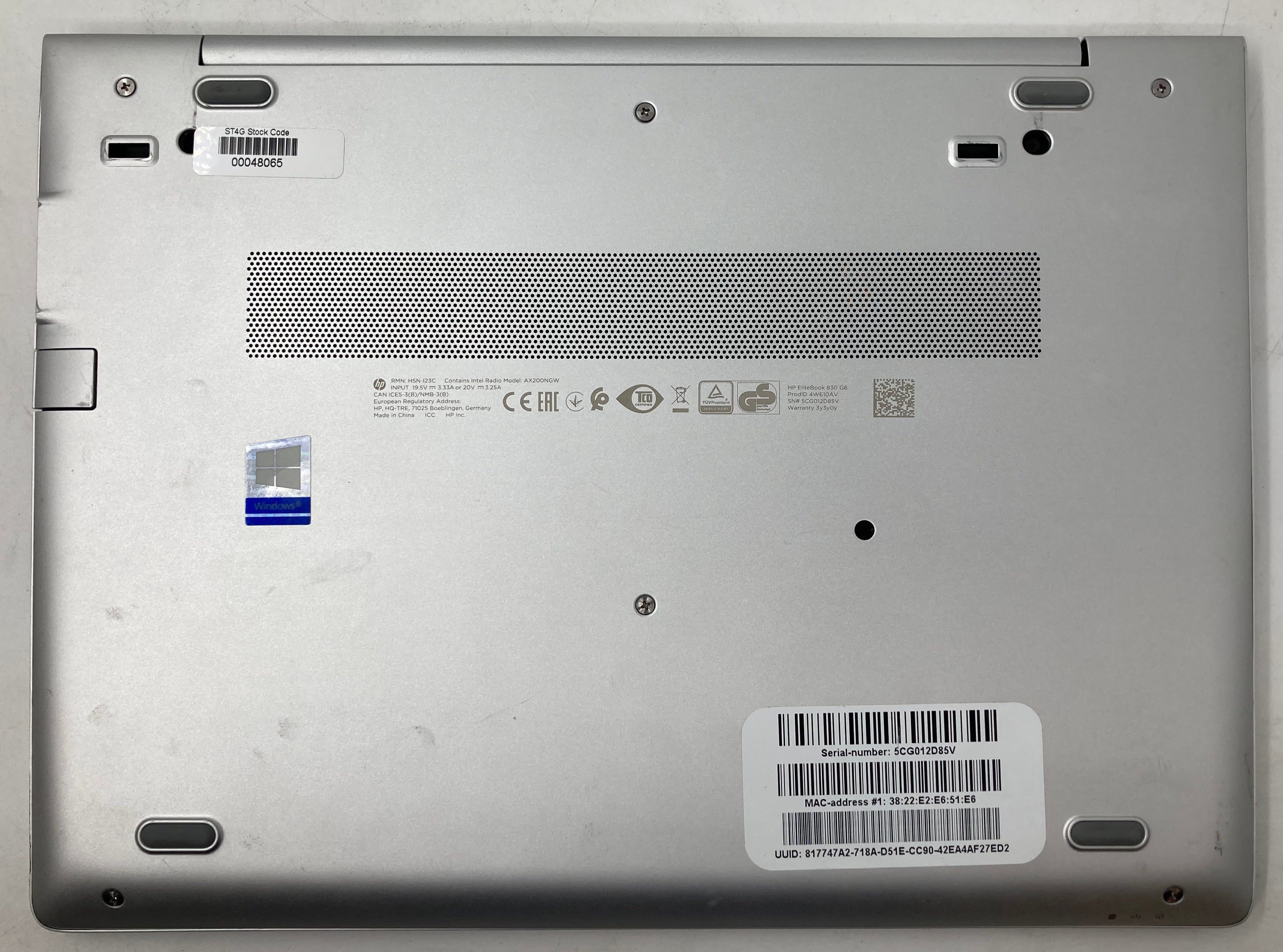 HP EliteBook 830 G6 i5 8th Gen No RAM No HDD No OS *Spares*