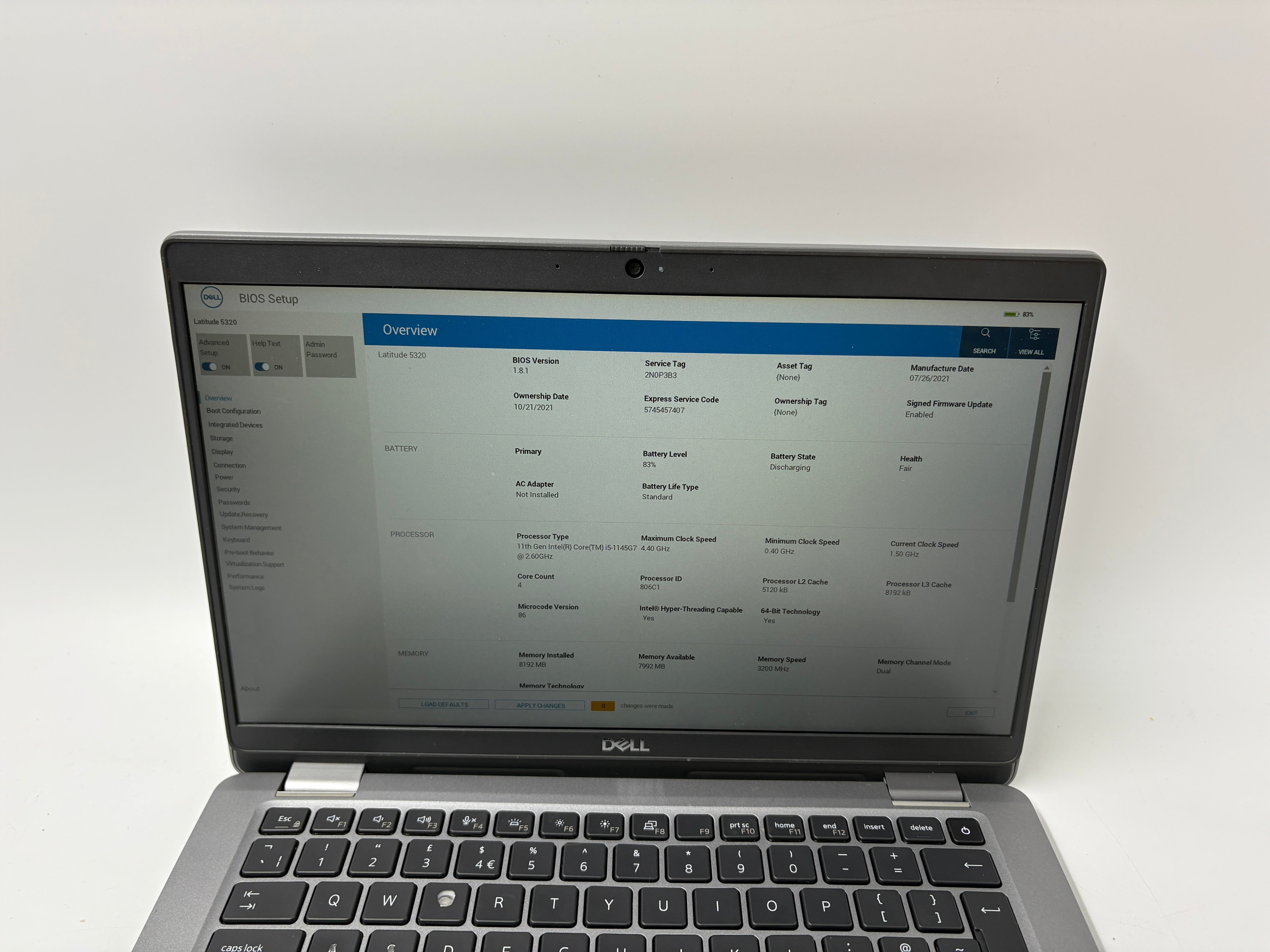 Dell Latitude 5320 13.3" Screen i5 11th Gen 8GB RAM 256GB SSD NO OS