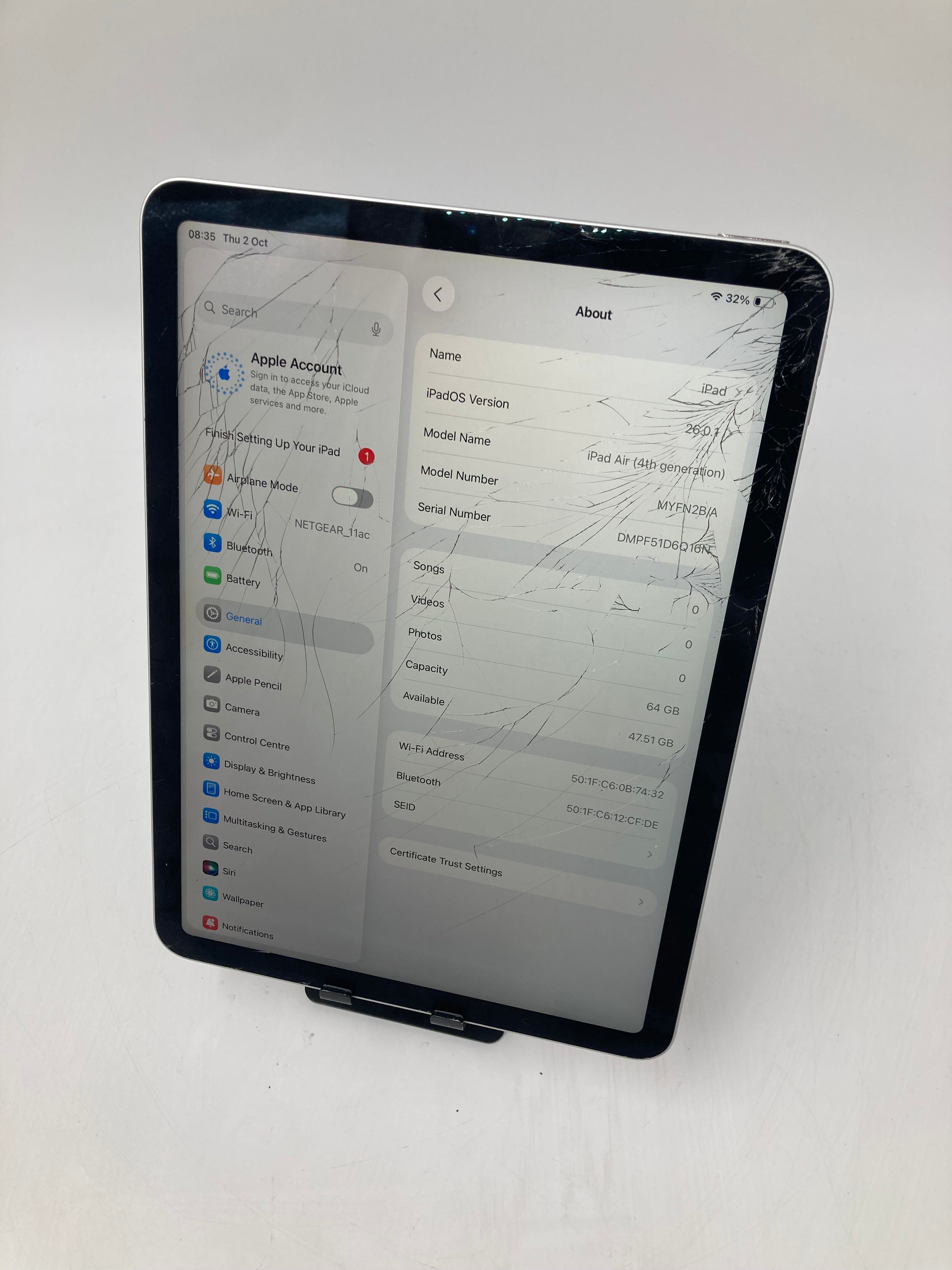 Apple iPad Air 4 A2316 64GB Silver Unlocked *Spares* Batch of 3