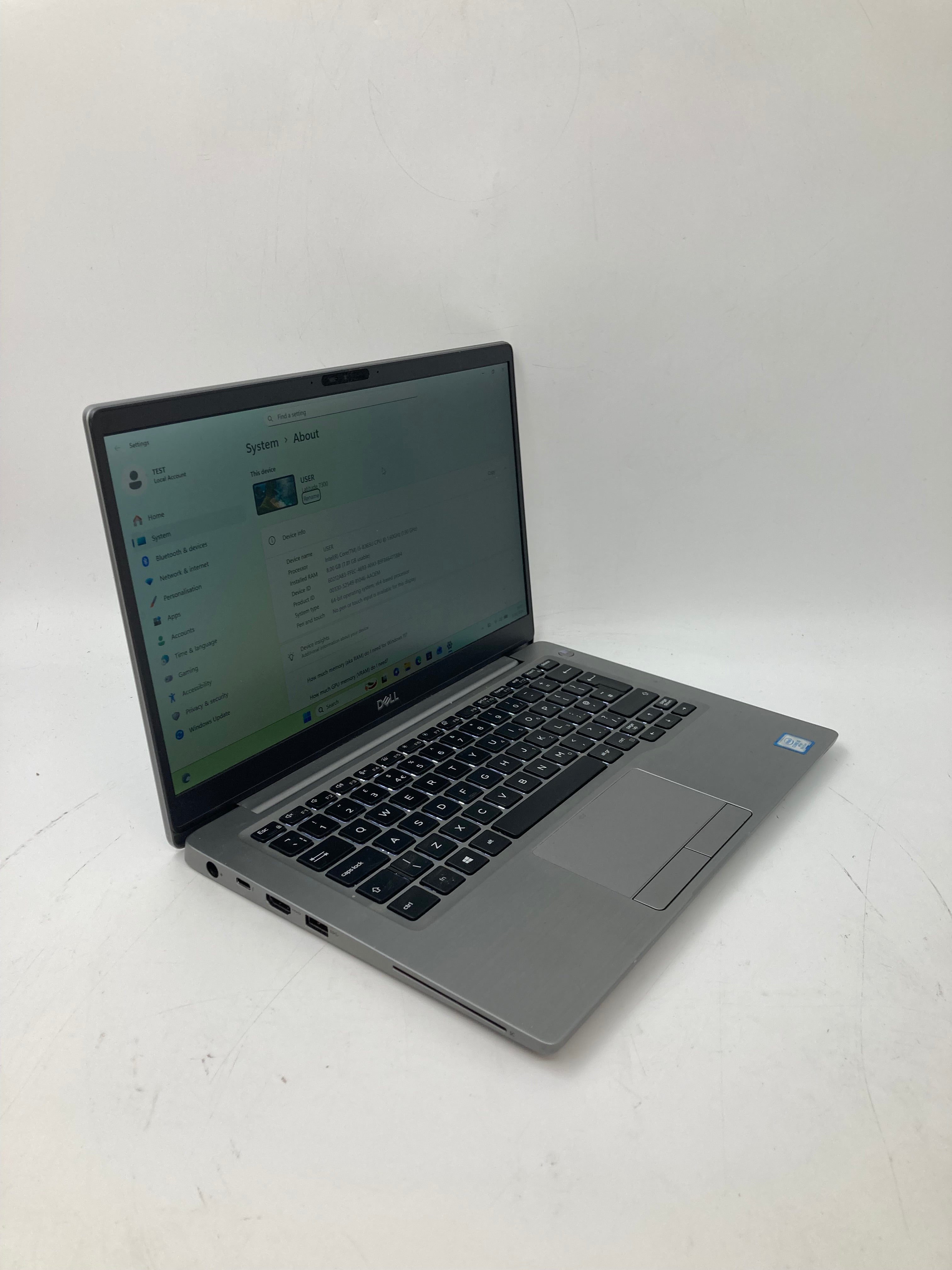 DELL LATITUDE 7300, FRONT VIEW, KEYBOARD 13"SCREEN