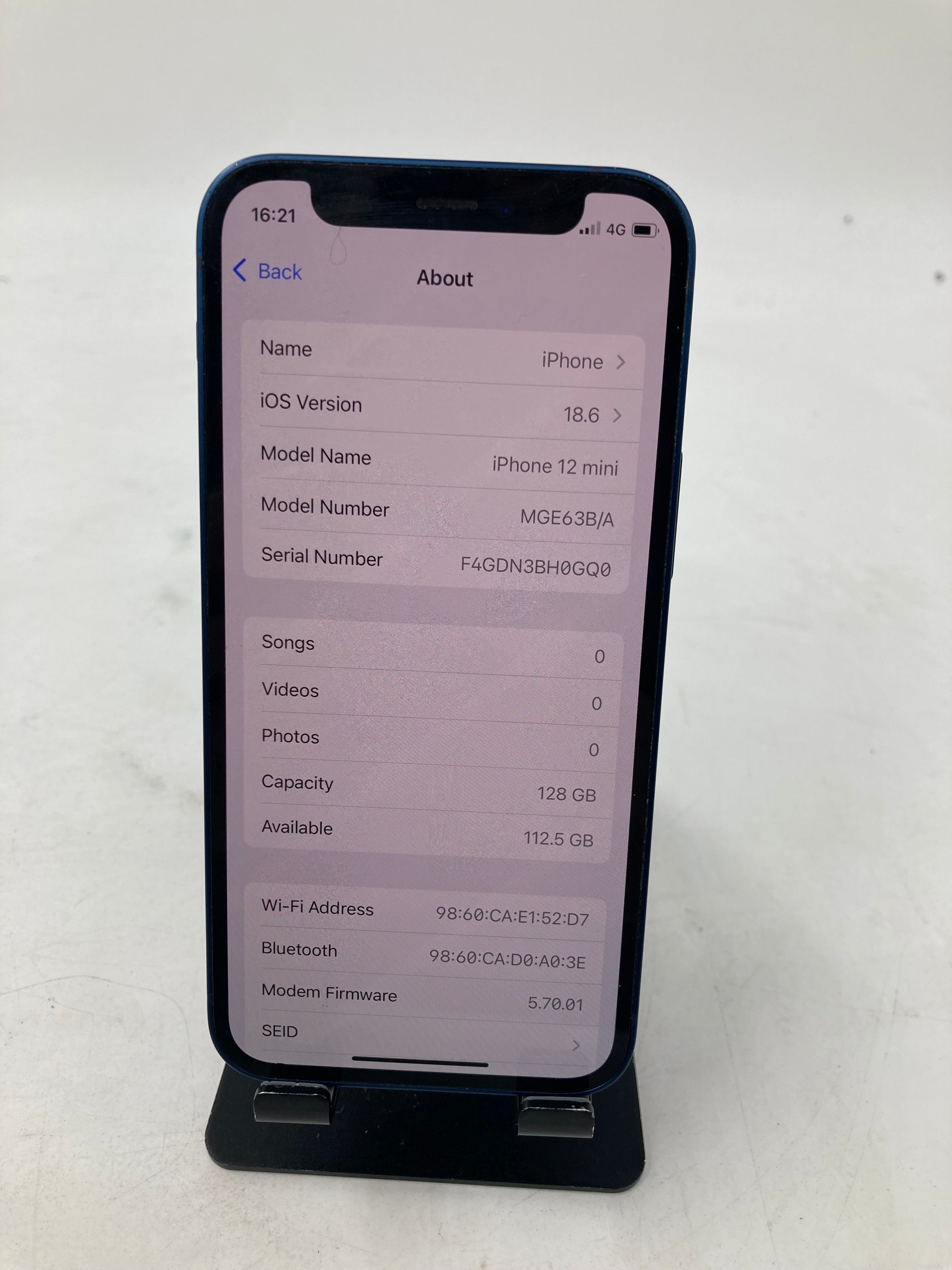 Apple iPhone 12 Mini A2399 128GB Blue - Unlocked